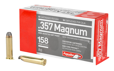 Aguila Ammunition Pistol, 357 Mag, 158 Grain, Semi Jacketed Soft Point, 50 Round Box 1E572823