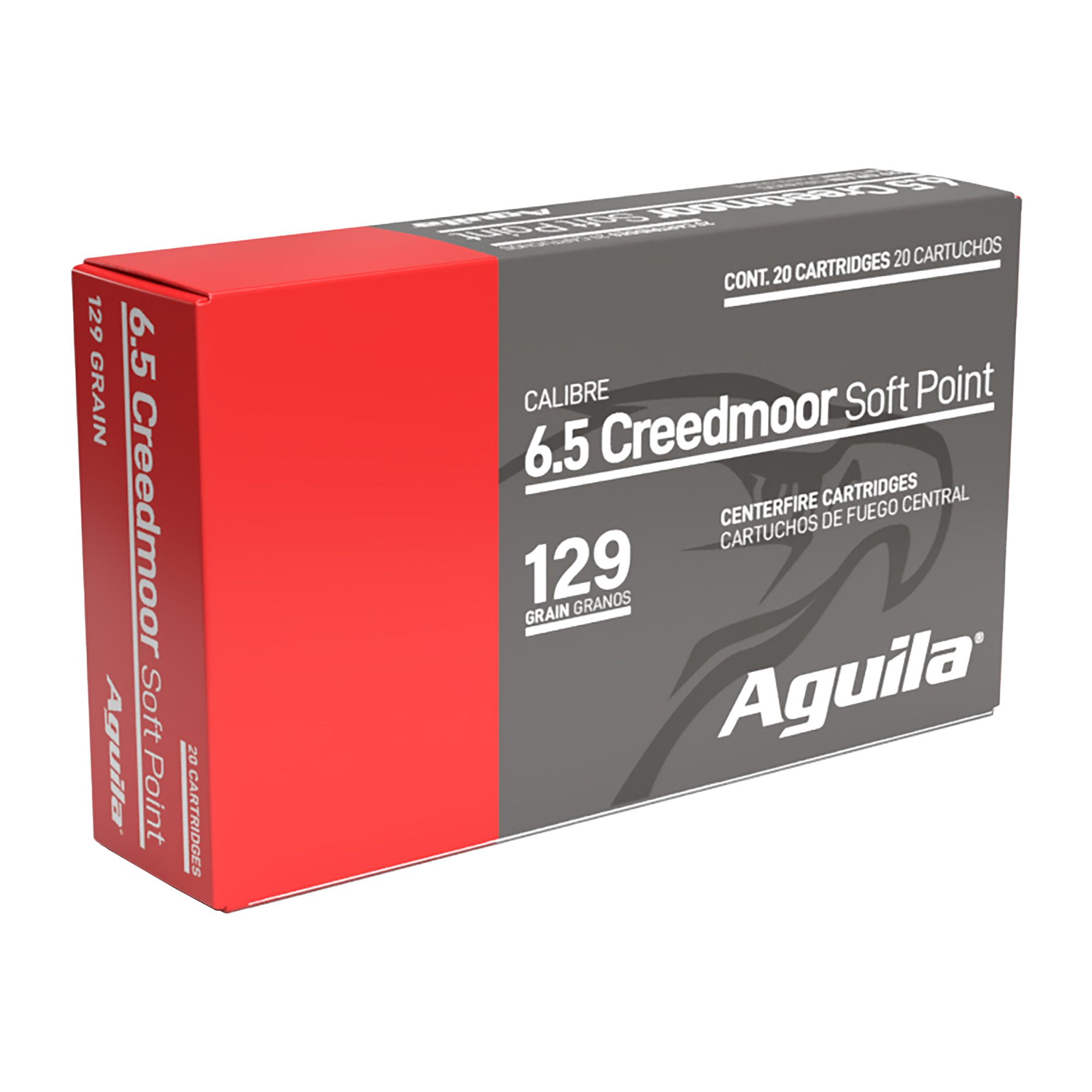 Aguila Ammunition Rifle, 6.5 Creedmoor, 129 Grain, Soft Point, 20 Round Box 81489AG