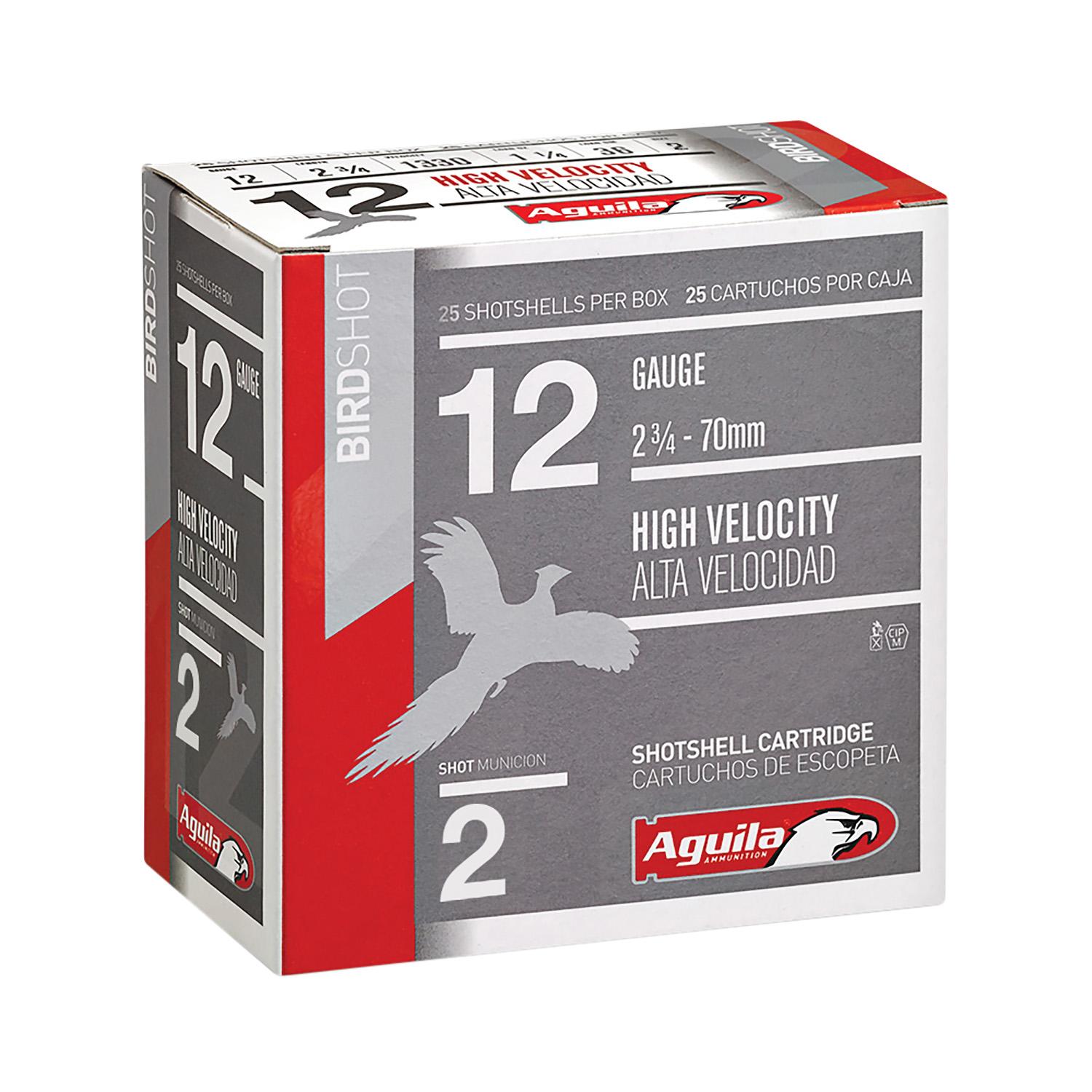 Aguila 1CHB1202 Birdshot High Velocity 12 Gauge 2.75 1 1/4 oz 2 S