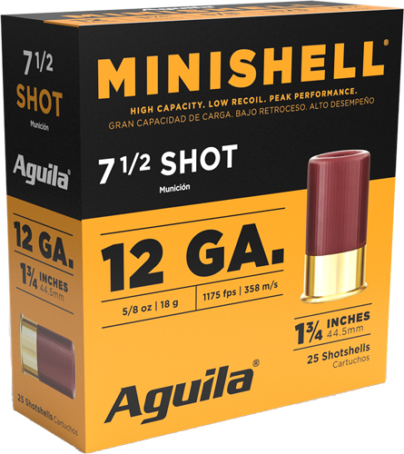 AGUILA MINI-SHELL 12GA 1.75 5/8OZ #7.5 25RD 10BX/CS