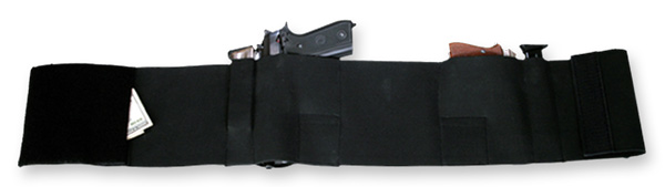 BULLDOG BELLY WRAP HOLSTER BLK MEDIUM  HOLDS 2 GUNS & 2 MAGS