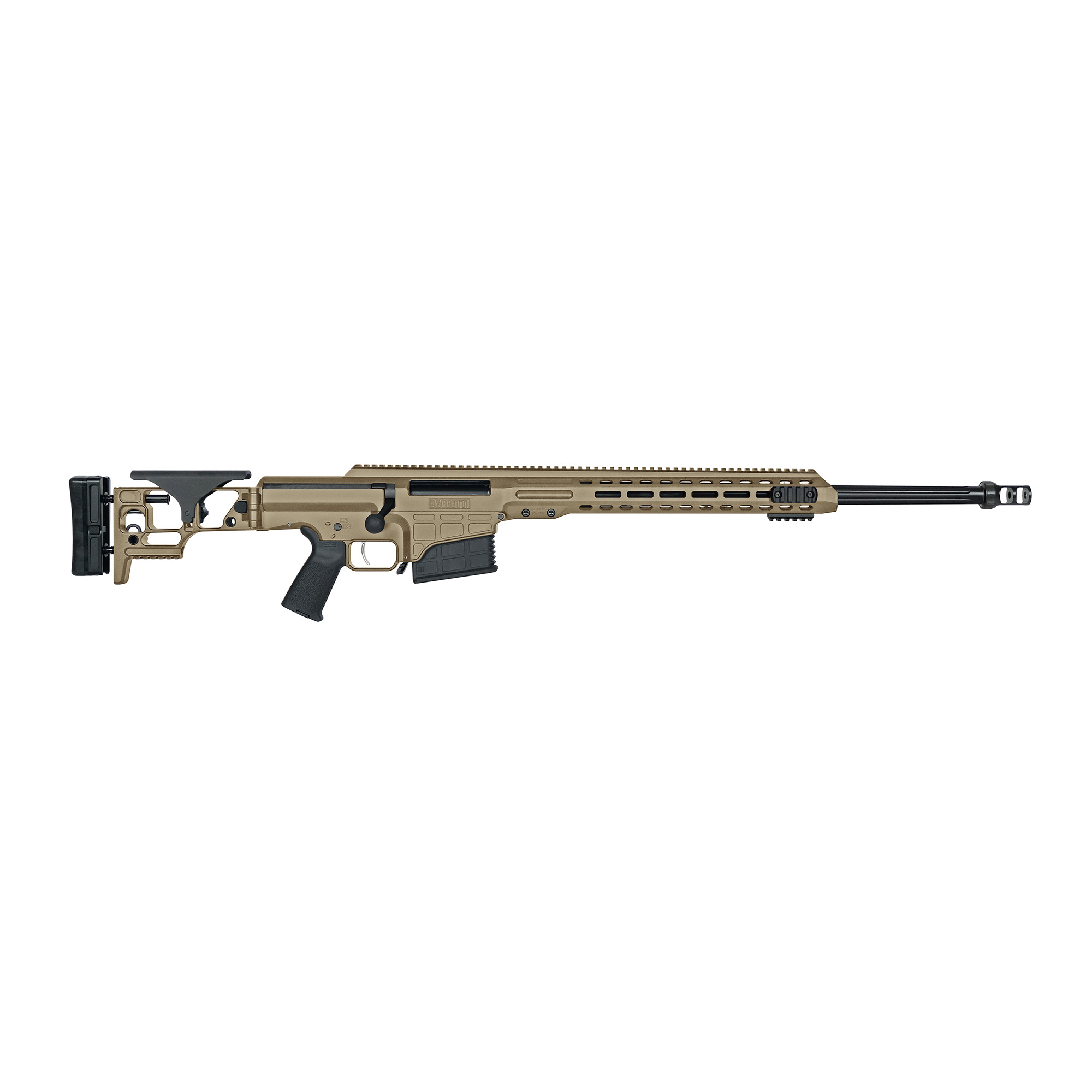 Barrett MRAD, Bolt Action Rifle, 300 PRC, 26 Barrel, 2 Port Muzzle Brake, Cerakote Finish, Flat Dark Earth, Adjustable Folding Stock, Magpul MOE Grip, 10 Rounds, 1 Magazine, Includes Hard Case 18500