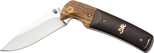 BROWNING KNIFE BUCKMARK FOLDING HUNTER 3 BLADE WOOD