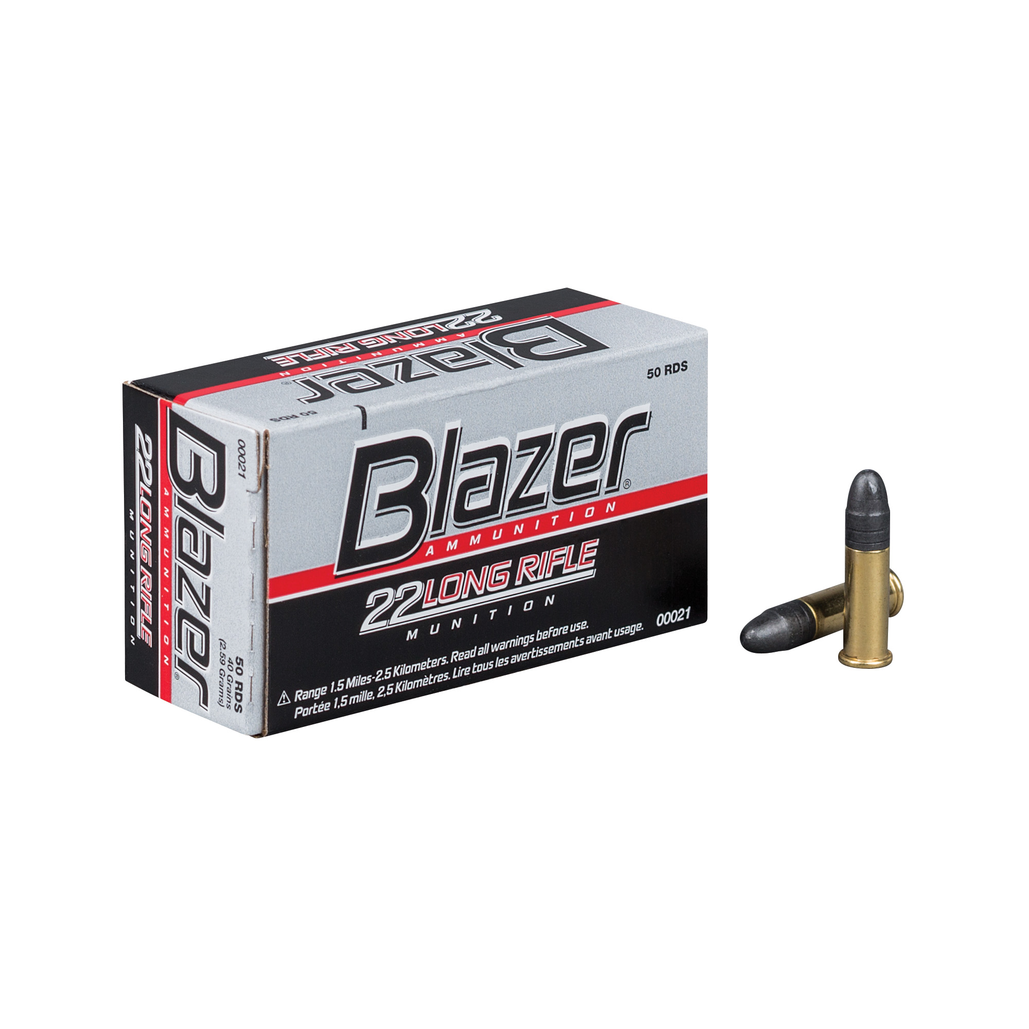 Blazer Ammunition Blazer, 22LR, High Velocity, 40 Grain, Lead, 50 Round Box 21 Blazer Ammunition Blazer, 22LR, High Velocity, 40 Grain, Lead, 50 Round Box 21