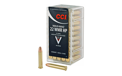 CCI Ammunition Maxi-Mag, 22WMR, 40 Grain, Jacketed Hollow Point, 50 Round Box 24