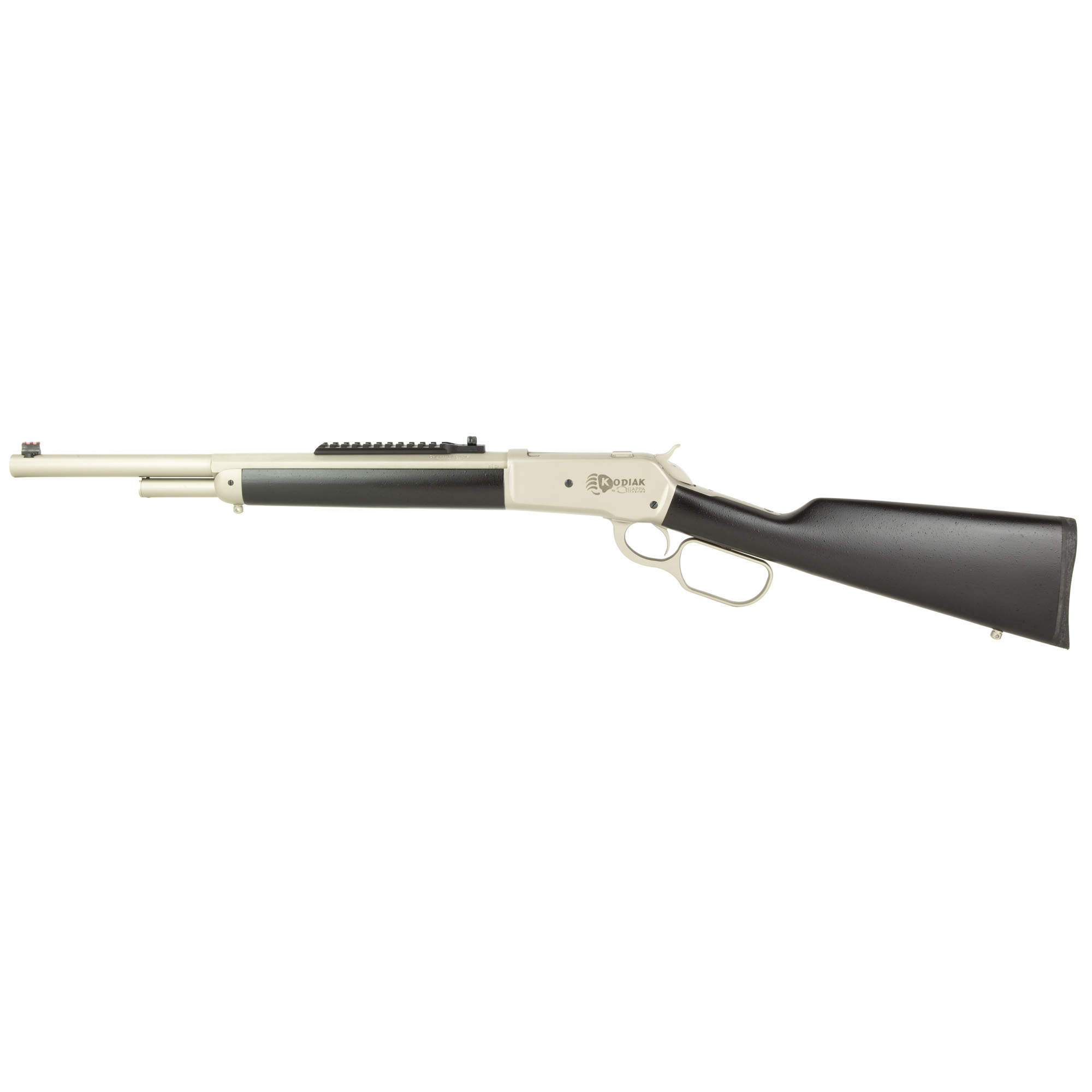 Chiappa Firearms 1886 Kodiak, Lever Action Rifle, 45-70 Government, 18.5 Barrel, Skinner Peep Sight w/ Fixed Fiber Optic Front Sight, Matte Chrome, Rubber Coated Walnut Stock, 4 Rounds 920.355