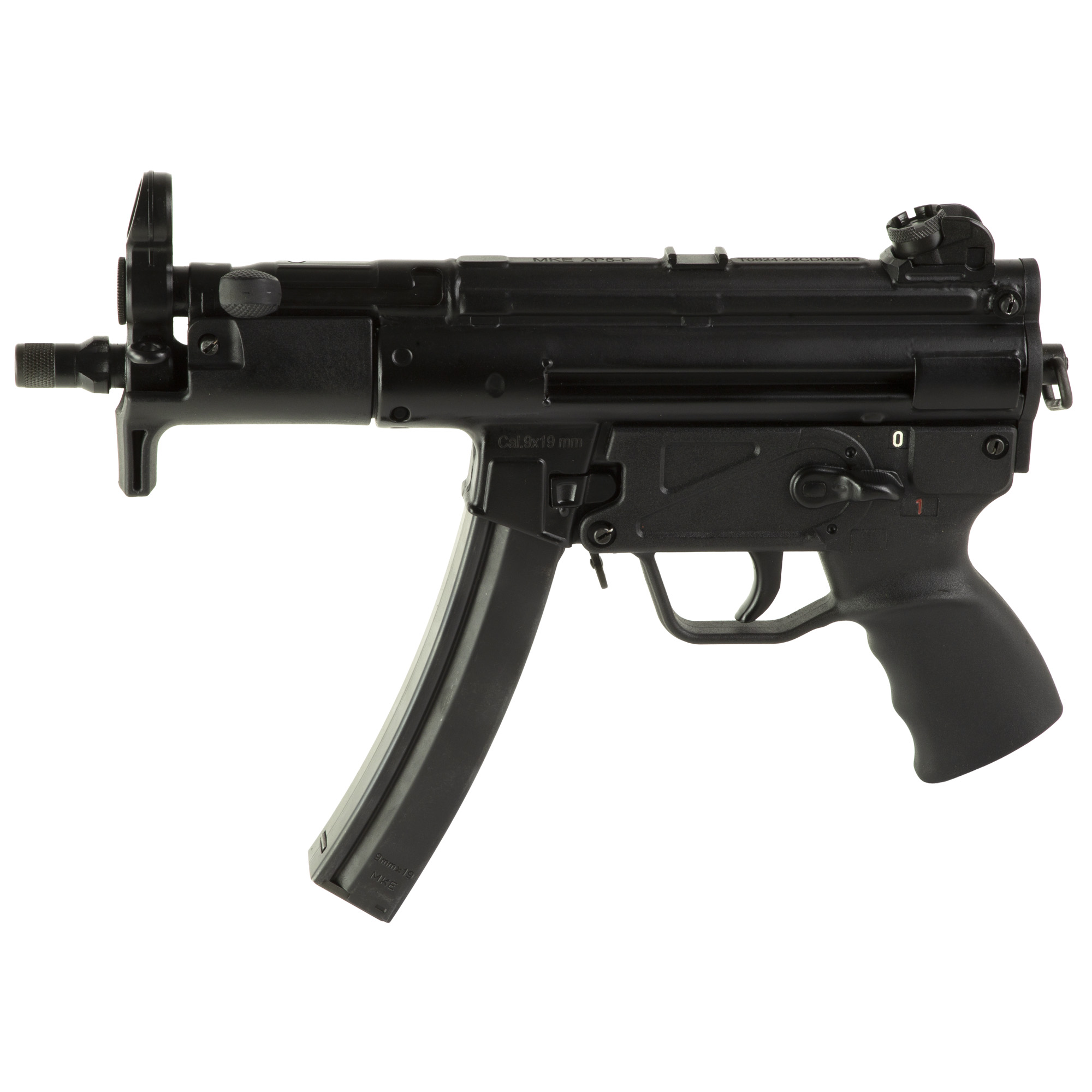 Century Arms AP5-P Base, Semi-automatic Pistol, 9MM, 5.75 Threaded Barrel, Matte Finish, Black, Adjustable Sights, Manual Safety, 30 Rounds, 1 Magazine, Includes Sling HG6035AL-N