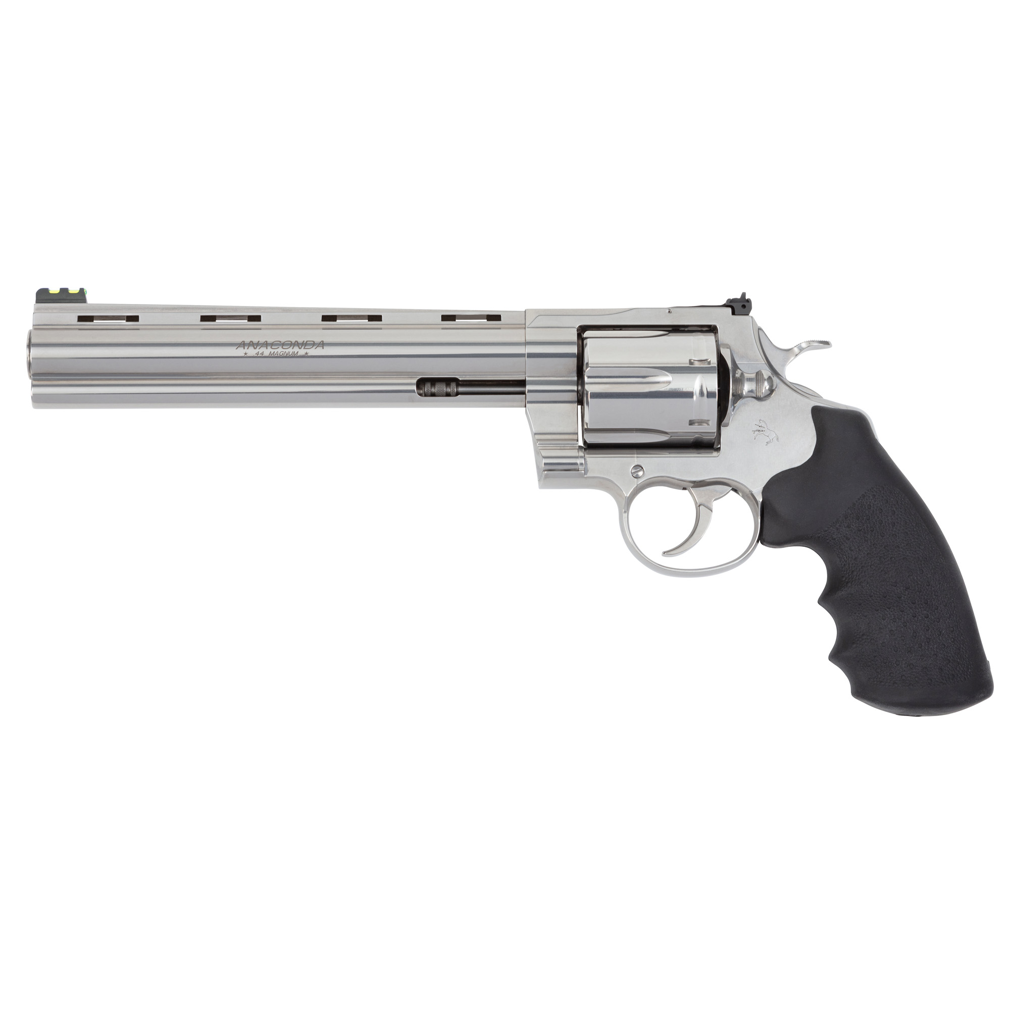 Colt's Manufacturing Anaconda, Target, Revolver, 44 Magnum, 8 Barrel, Stainless Steel Finish, Hogue Rubber Grip, Adjustable Rear Sight, Green Fiber Optic Front Sight, 6 Rounds ANACONDA-SP8RFT