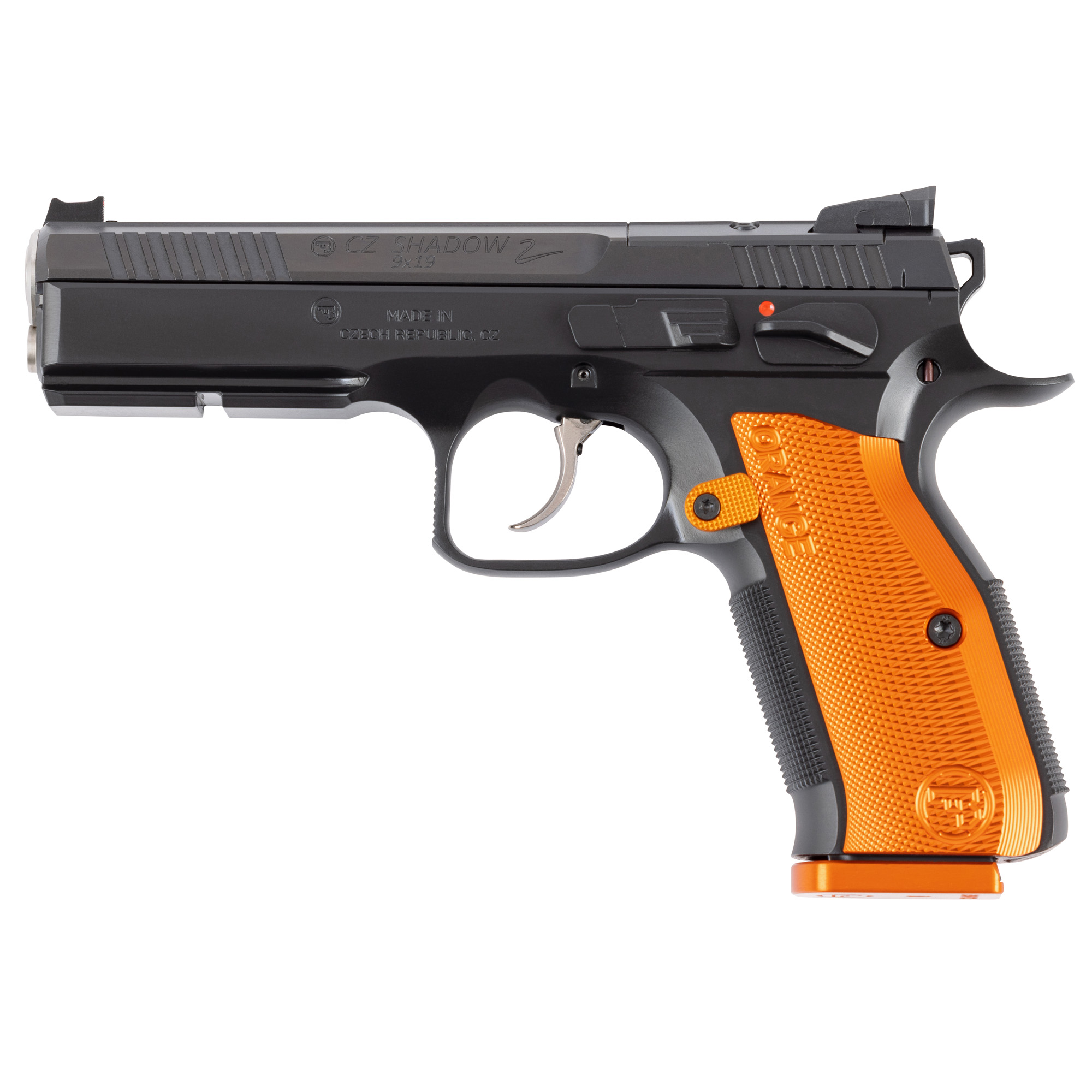CZ Shadow 2, Semi-automatic, DA/SA, Full Size, 9MM, 4.89, Black, Aluminum, 19 Rounds, Optics Ready, Ambidextrous, Adjustable Rear Sight & Fiber Optic Front, Steel, Matte 91248