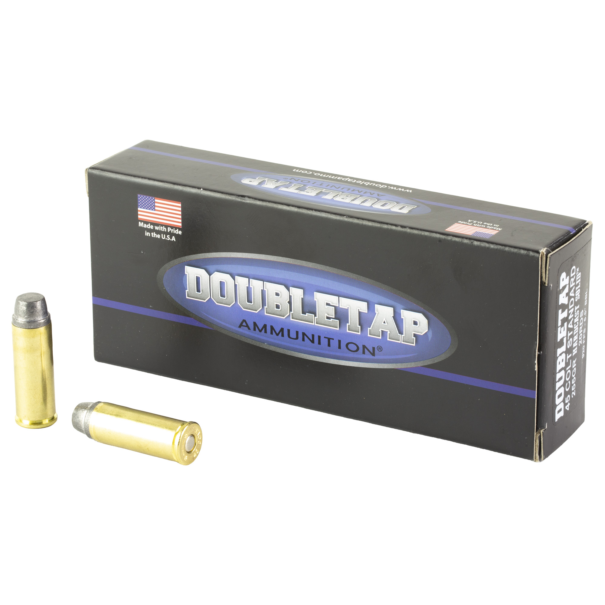 DoubleTap Ammunition Hardcast Solid, 45 Long Colt, 255 Grain, Semi Wadcutter Hardcast, 20 Round Box 45CS255HC
