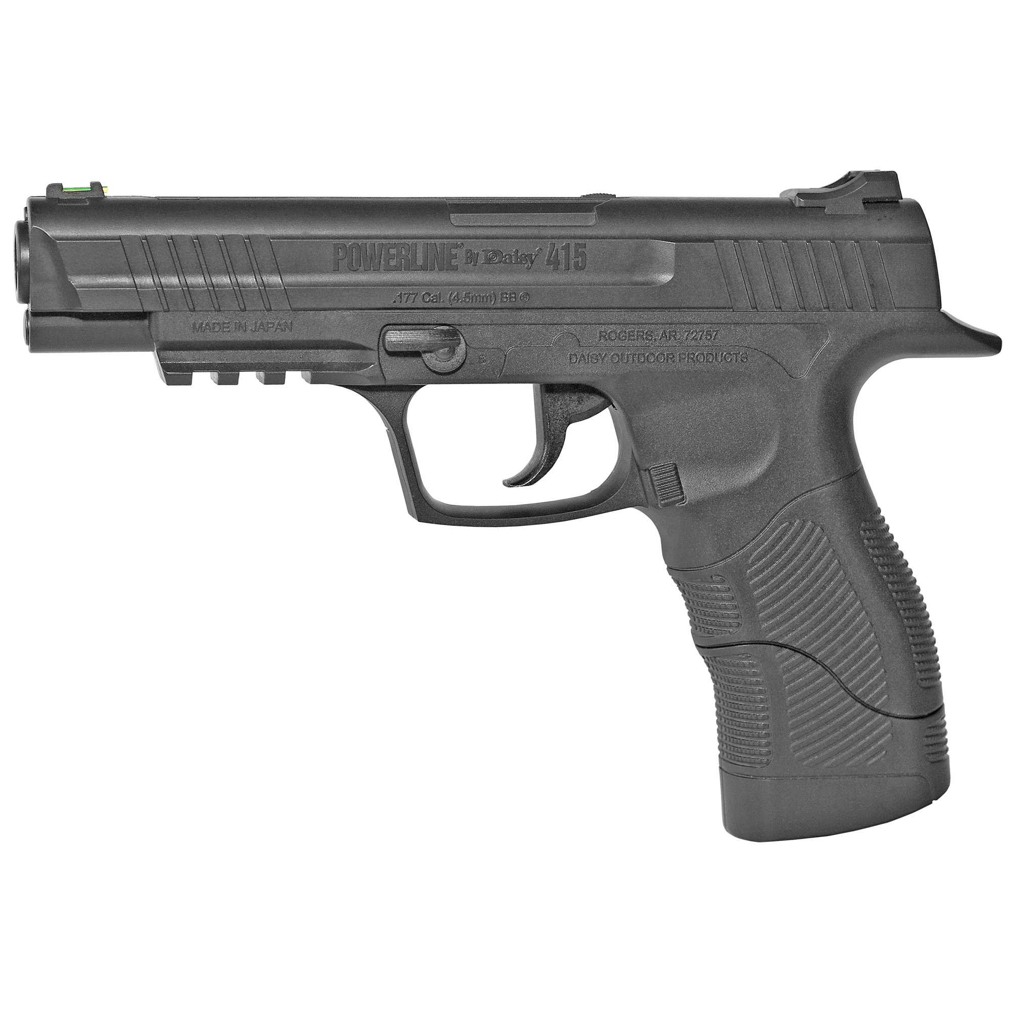 Daisy Model 415, CO2 Pistol, BB, 495 Feet Per Second, 6.758 Barrel, Black Color, 21Rd Capacity 980415-222