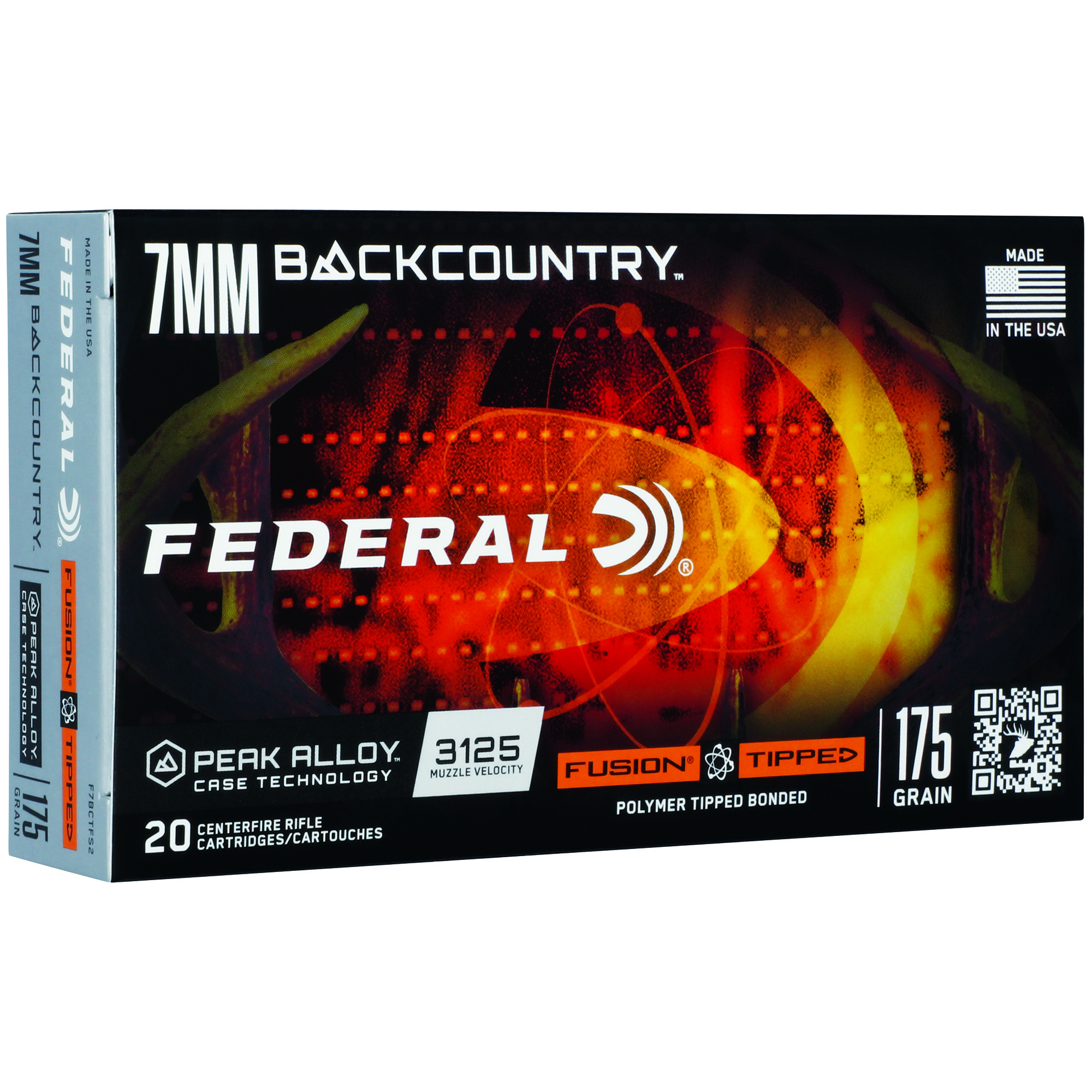 Federal Fusion, 7MM Backcountry, 175 Grain, Fusion Polymer Tip, 20 Round Box F7BCTFS2