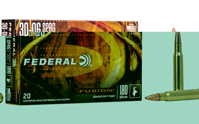 Federal Fusion, 30-06, 180 Grain, Boat Tail, 20 Round Box F3006FS3