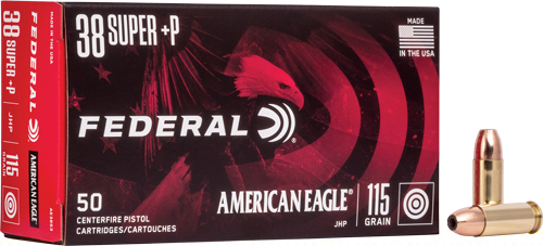 FEDERAL AE 38 SUPER +P 115GR JHP 50RD 20BX/CS