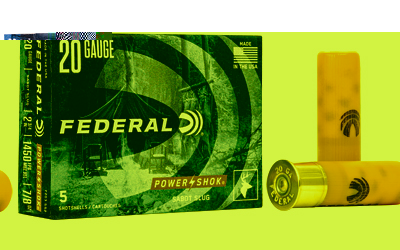 Federal PowerShok, 20 Gauge, 2.75, .875oz, Sabot Slug, Hollow Point,5 Round Box F203SS2