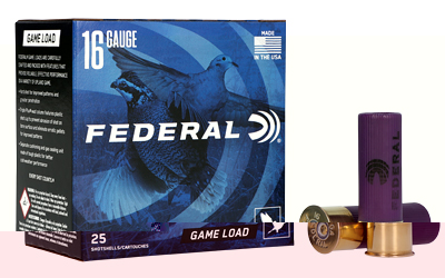 Federal Game Load, 16 Gauge 2.75, #7.5, 2 1/2 Dram, 1oz, 25 Round Box H16075