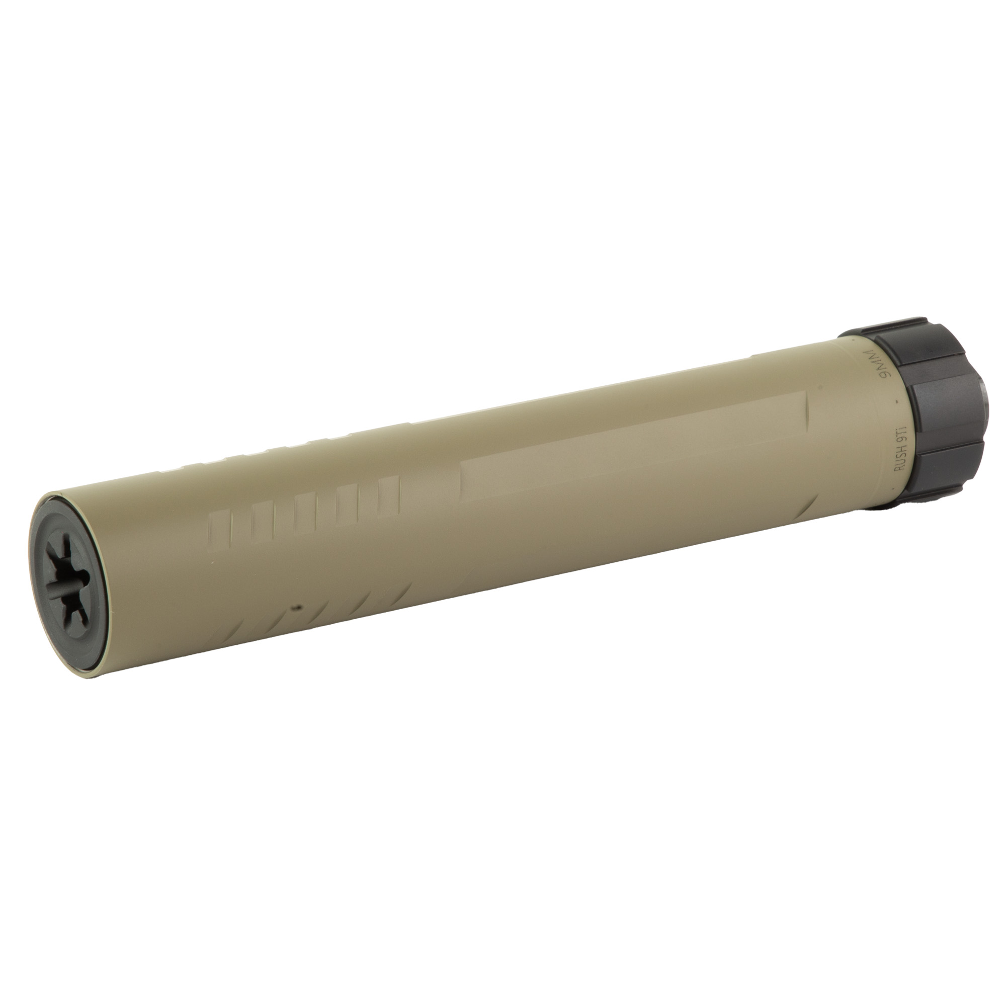 FN America Rush 9Ti, Pistol Suppressor, 9MM, Cerakote Finish, Flat Dark Earth, Includes 1/2x28 Piston, Booster Assembly Front Cap and End Cap Assembly Tool and Storage Case 96-100717