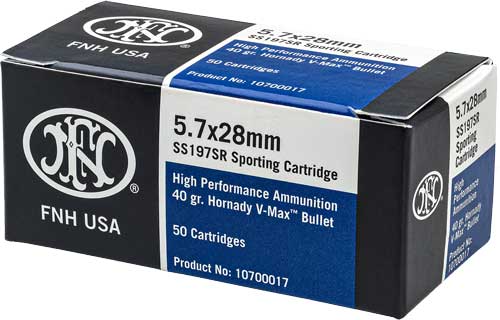FN 5.7X28 40GR V-MAX SS197SR 50RD 10BX/CS