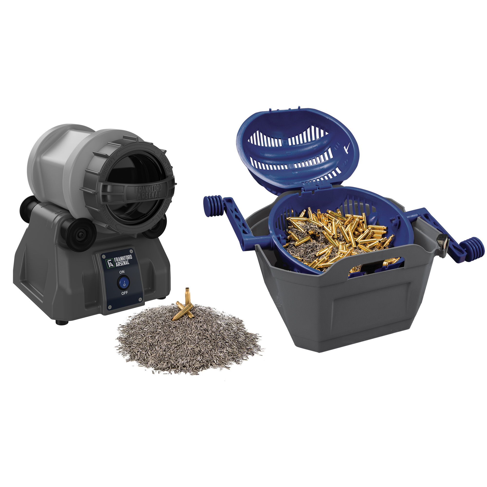 Frankford Arsenal Essentials Tumbler Kit, Inlcudes Rotary Tumbler Lite, Wet/Dry Media Separator and 2 Lbs of Stainless Steel Media 1199452