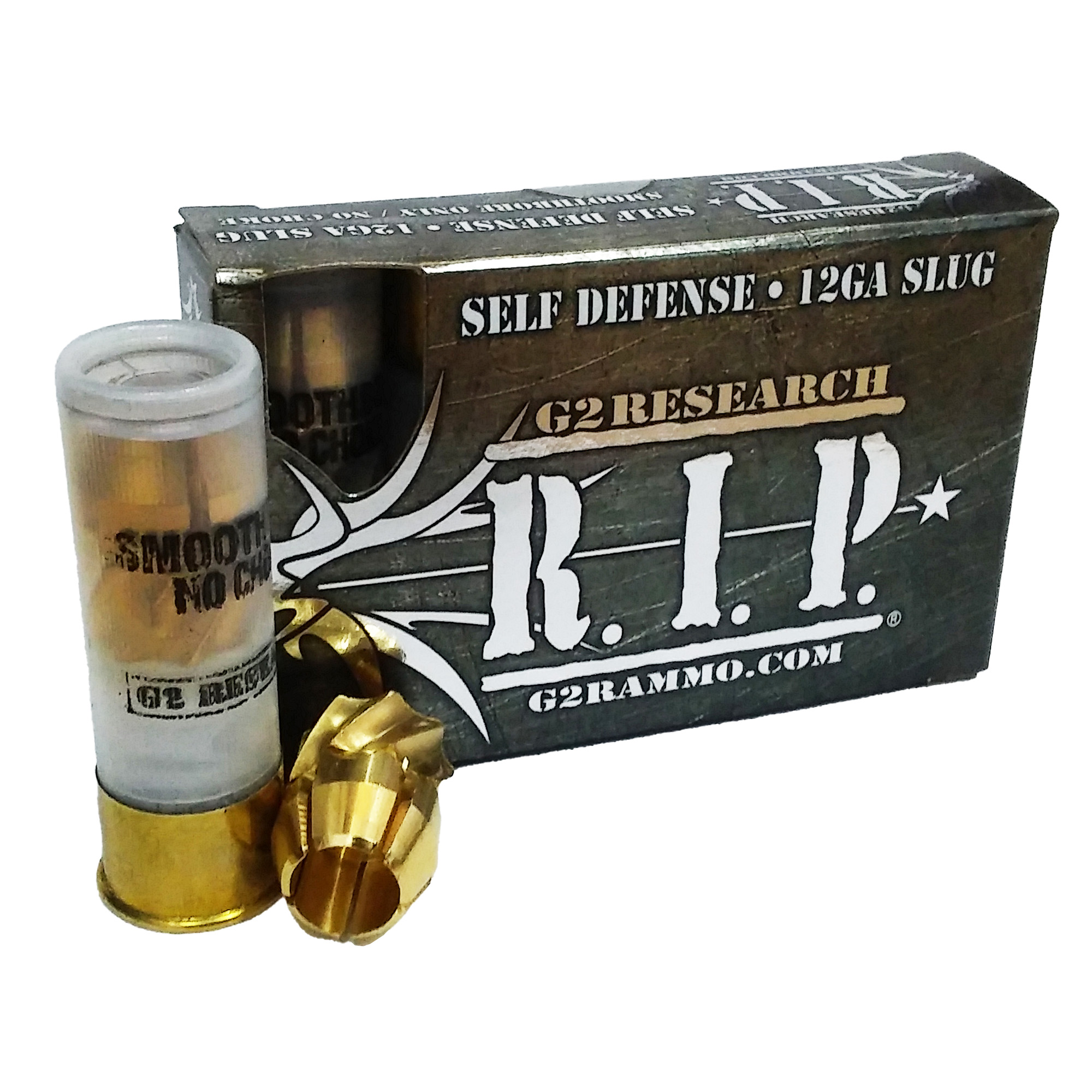 G2 Research RIP, 12 Gauge, 2.75, Lead Free, 122 Grain, Brass Slug, 5 Round Box, California Certified Nonlead Ammunition G00627