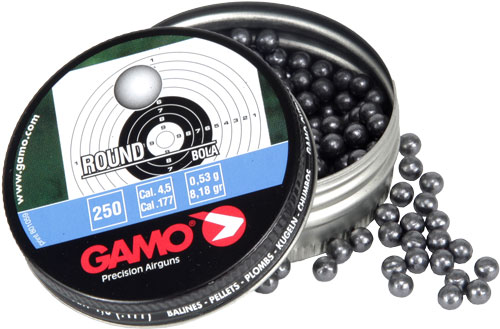 GAMO 177 LEAD ROUNDBALL BB'S 8.2 GRAINS 250PK TIN
