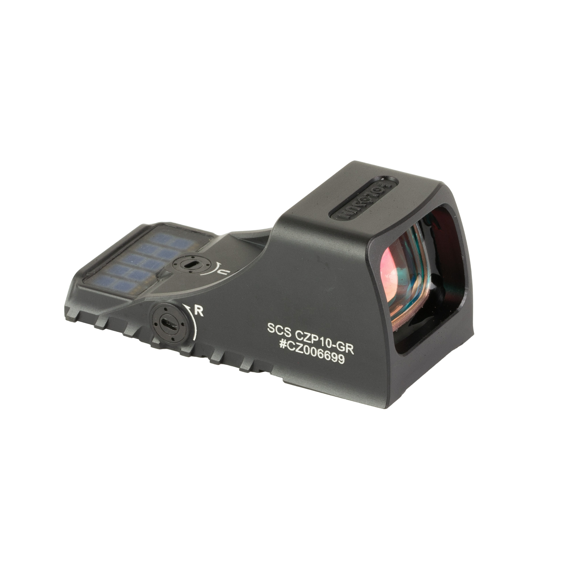 Holosun Technologies SCS, Green Dot Sight, Non-Magnified, Fits CZ-P10 Handgun, Green 2 MOA Dot, Anodized Finish, Black, Solar with Internal Battery SCS-P10-GR