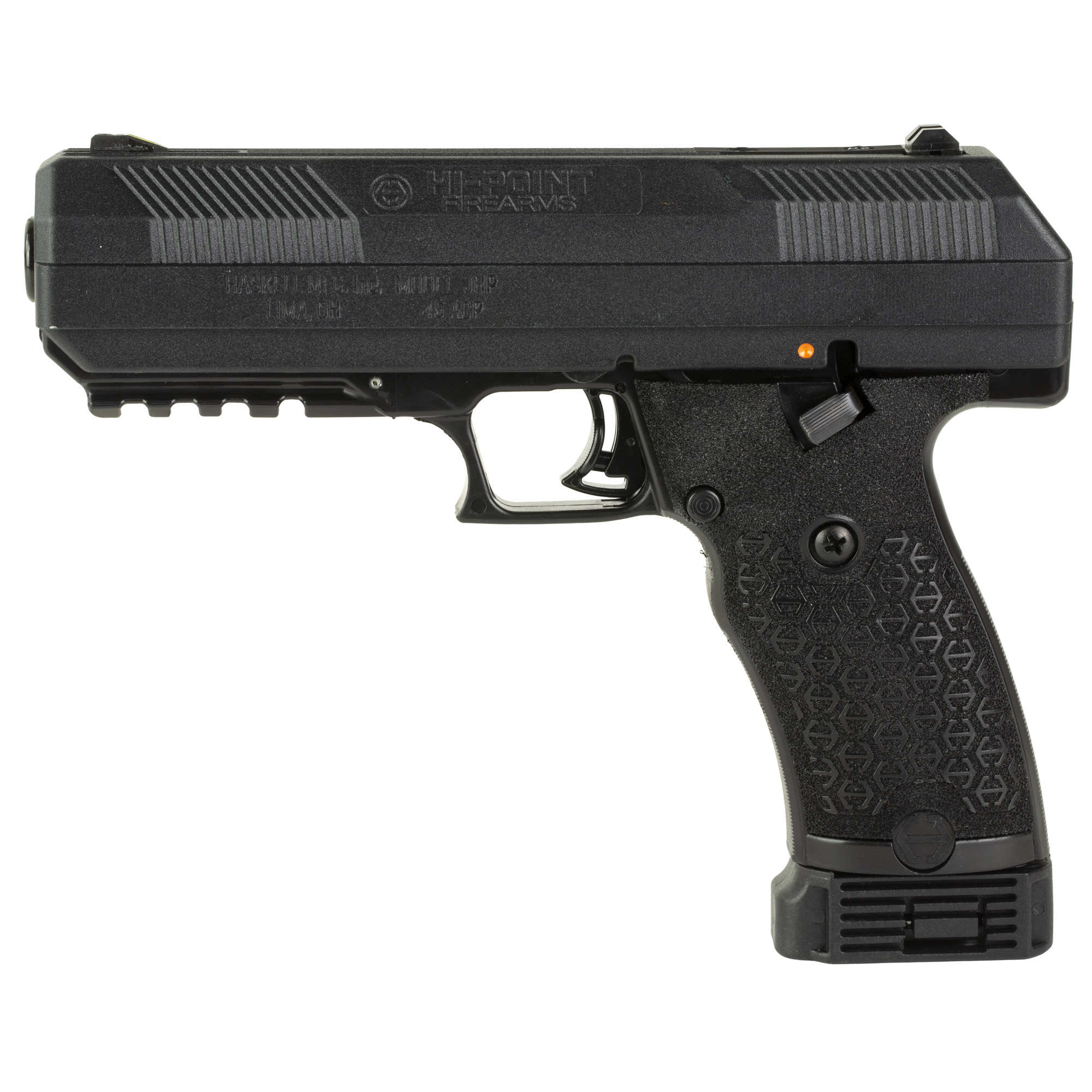 Hi-Point Firearms JCP Gen 2, Semi-automatic, Striker Fired, Polymer Framed Pistol, Full Size, 45 ACP, 4.5 Non Threaded Barrel, Matte Finish, Black, 9 Rounds, 1 Magazine JHP45G2NTB