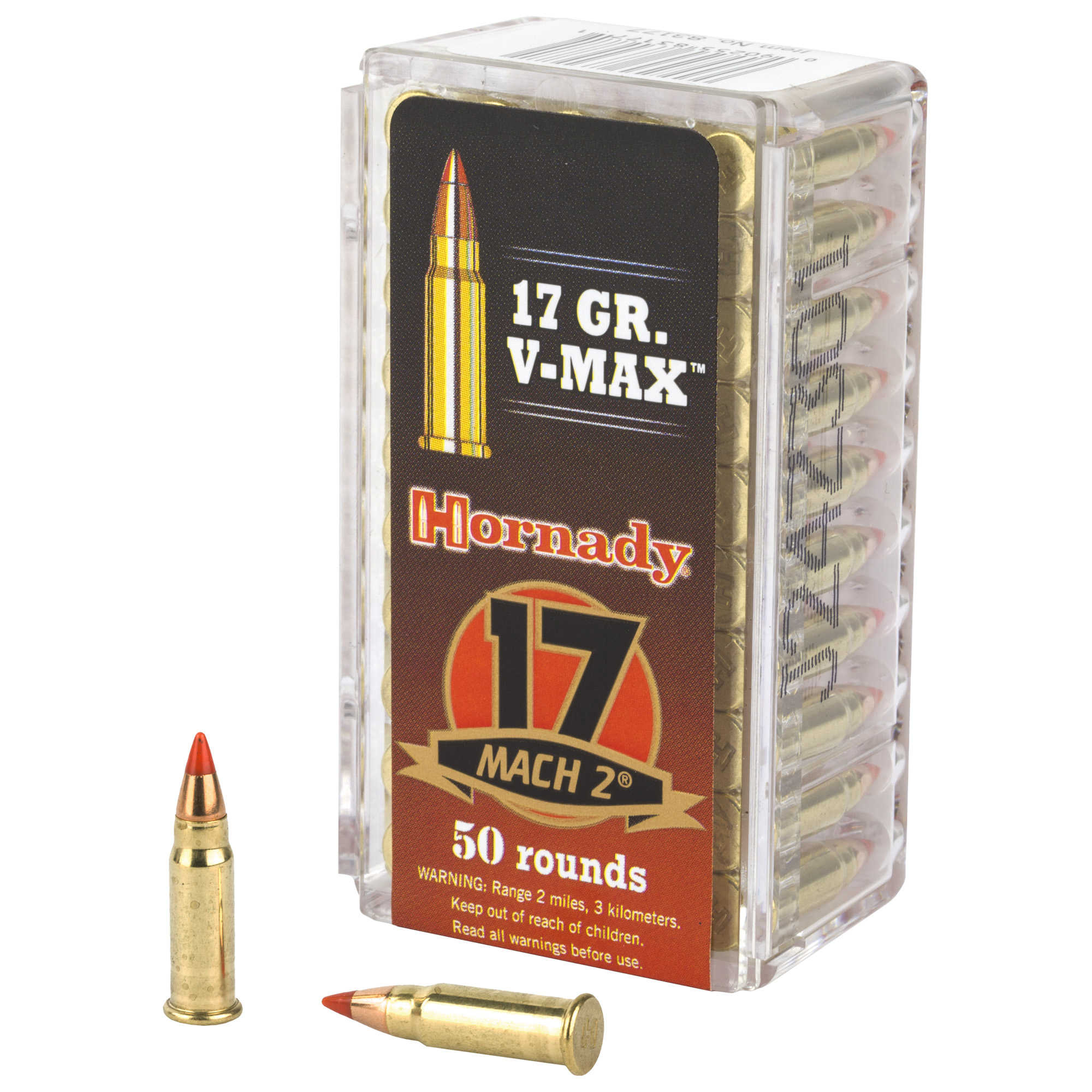 Hornady Varmint Express, 17 Hornady Mach 2, 17 Grain, V-Max, 50 Round Box 83177