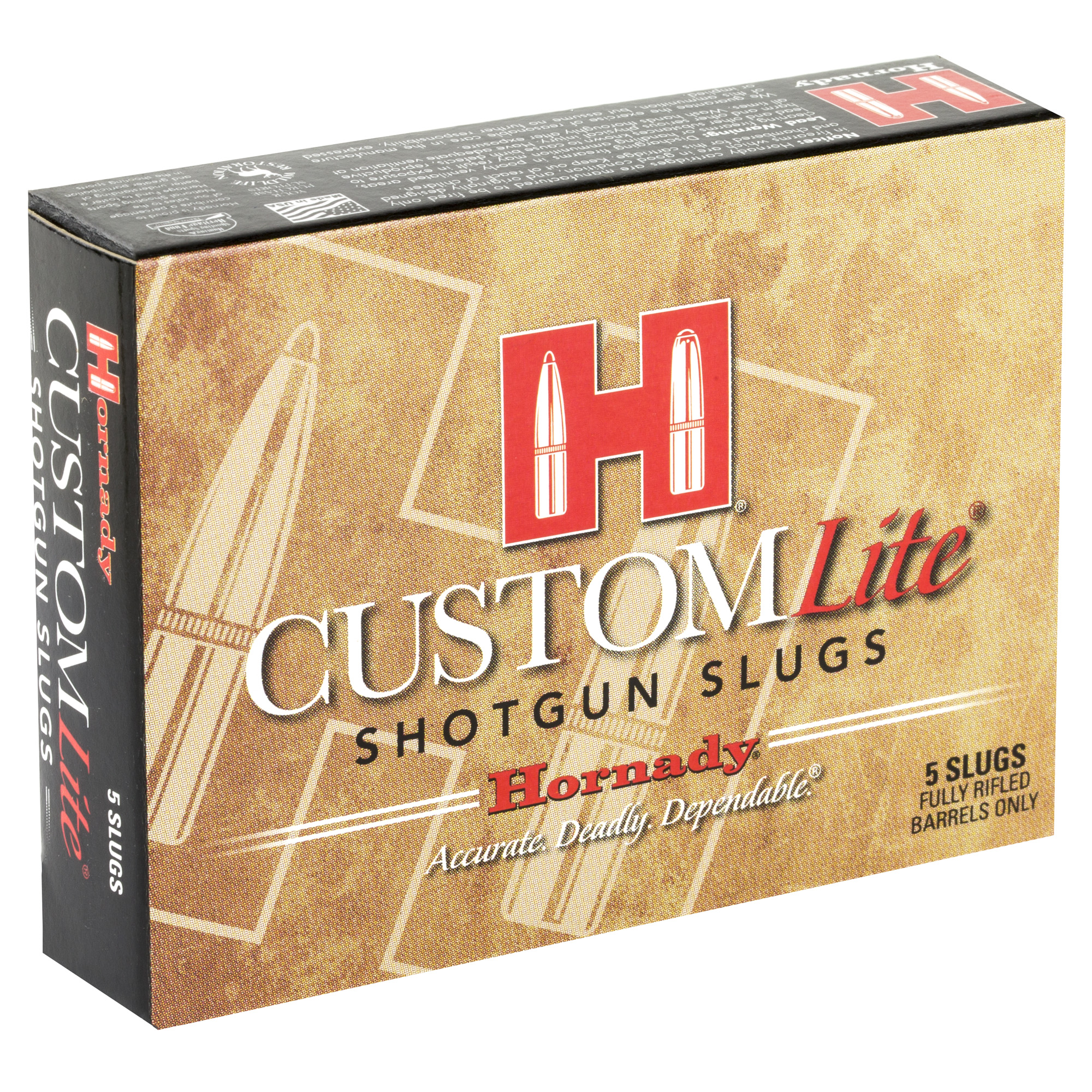Hornady Custom Lite, 20Ga FTX, 2.75, 250 Grain, Sabot Slug, 5 Round Box 86233