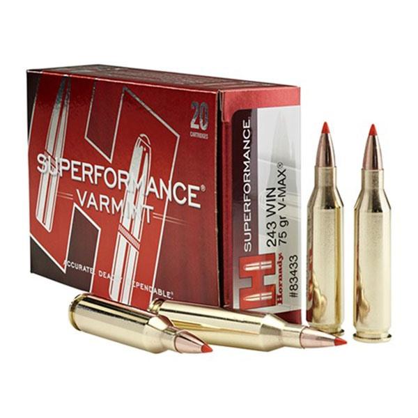 SUPERFORMANCE VARMINT AMMO 243 WINCHESTER 75GR V-MAX