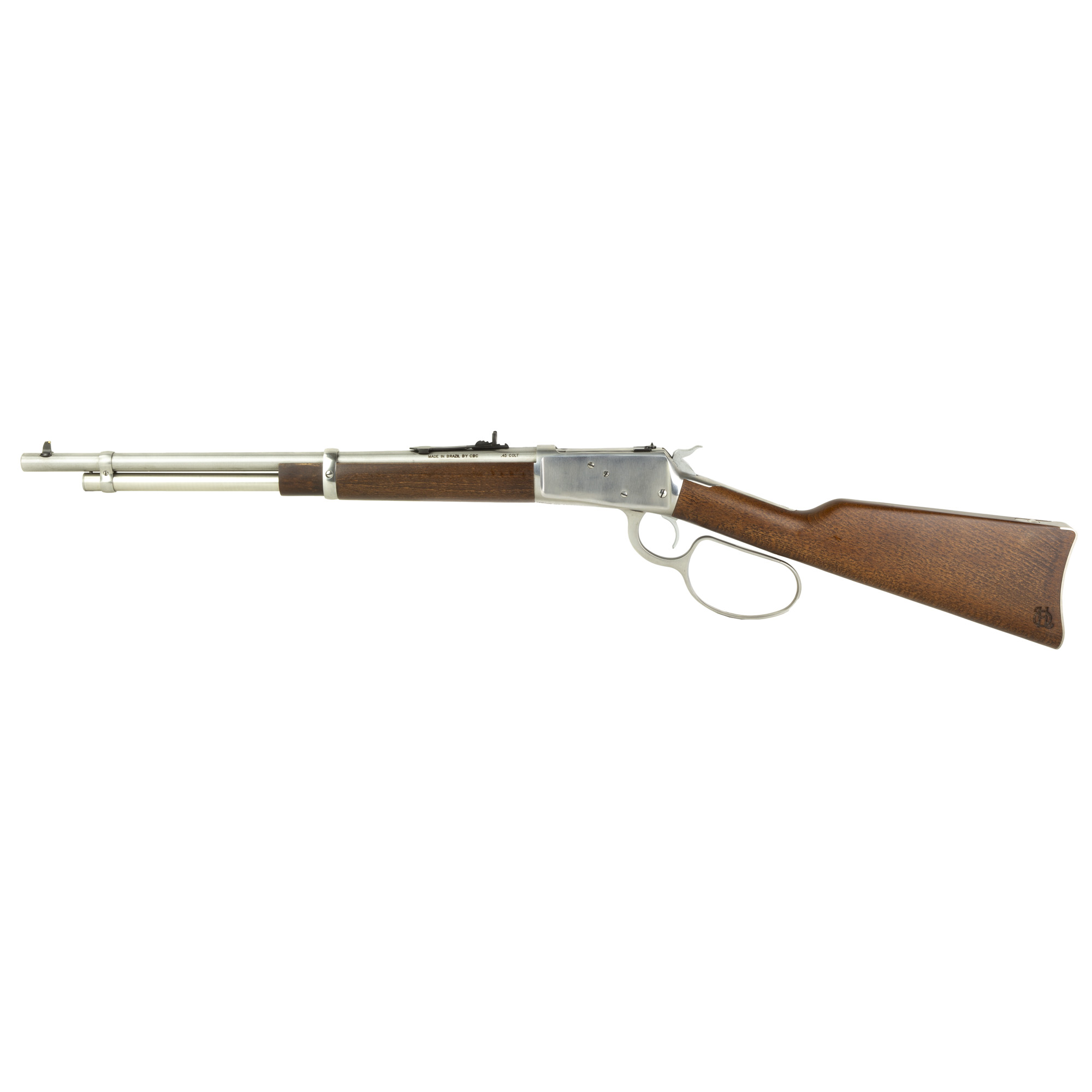 Heritage R92, Lever Action Rifle, 45 Long Colt, 18 Barrel, Matte Stainless Steel Finish, Silver, Hardwood Furniture, 8 Rounds H92045189
