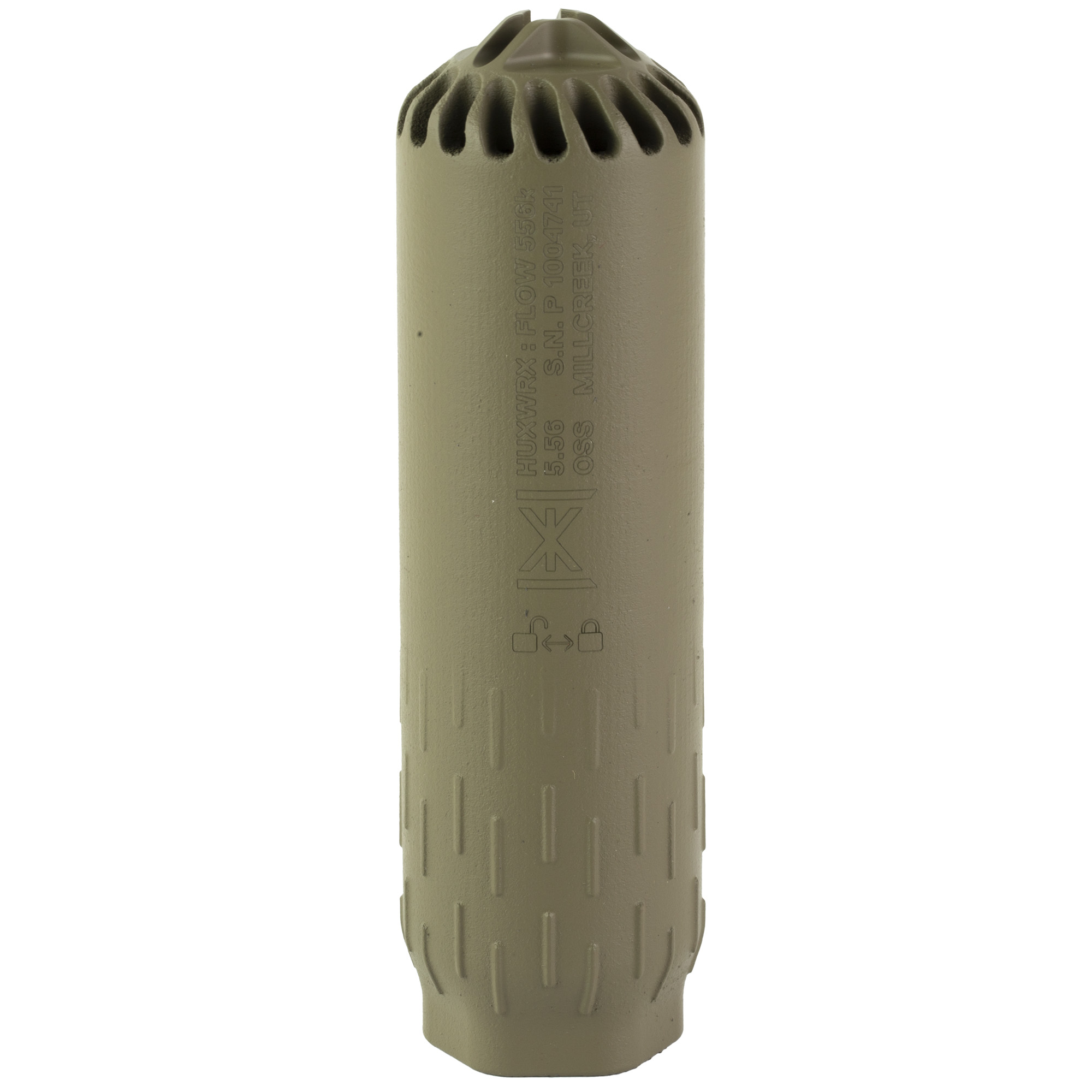 HUXWRX Safety Company Flow 556K, Suppressor, 5.5, 556NATO, C-Series Cerakote Finish, Flat Dark Earth, 17-4PH Stainless Steel, Includes 1/2X28 Flash Hider 2450