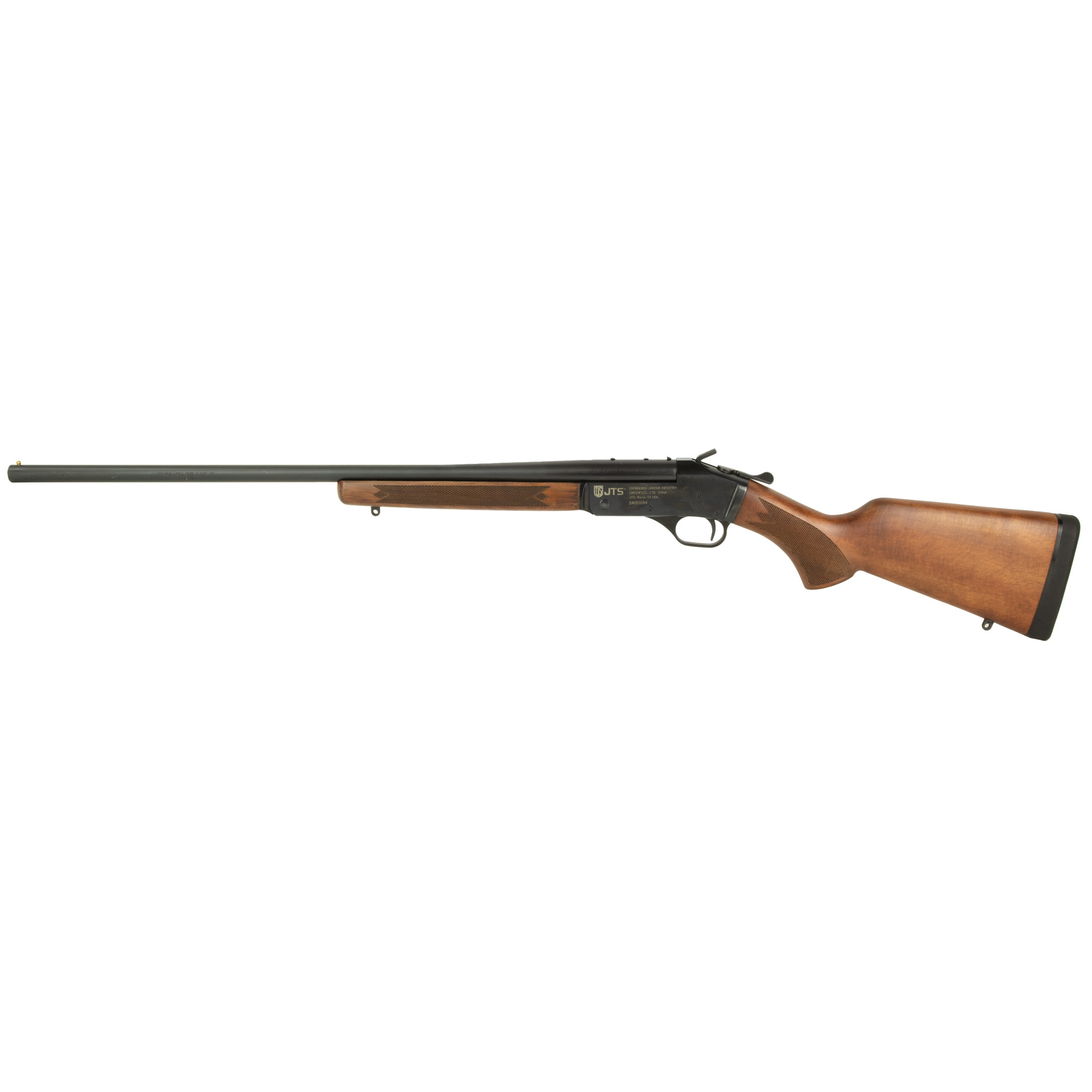 JTS Group Single Shot, 410 Bore, 26 Barrel, 2.75 Chamber, Wood Stock, Satin Finish, Black, Bead Sight, 1 Round 410SSAW026