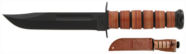 KA-BAR FIGHTING/UTILITY KNIFE 7 W/LEATHER SHEATH USMC