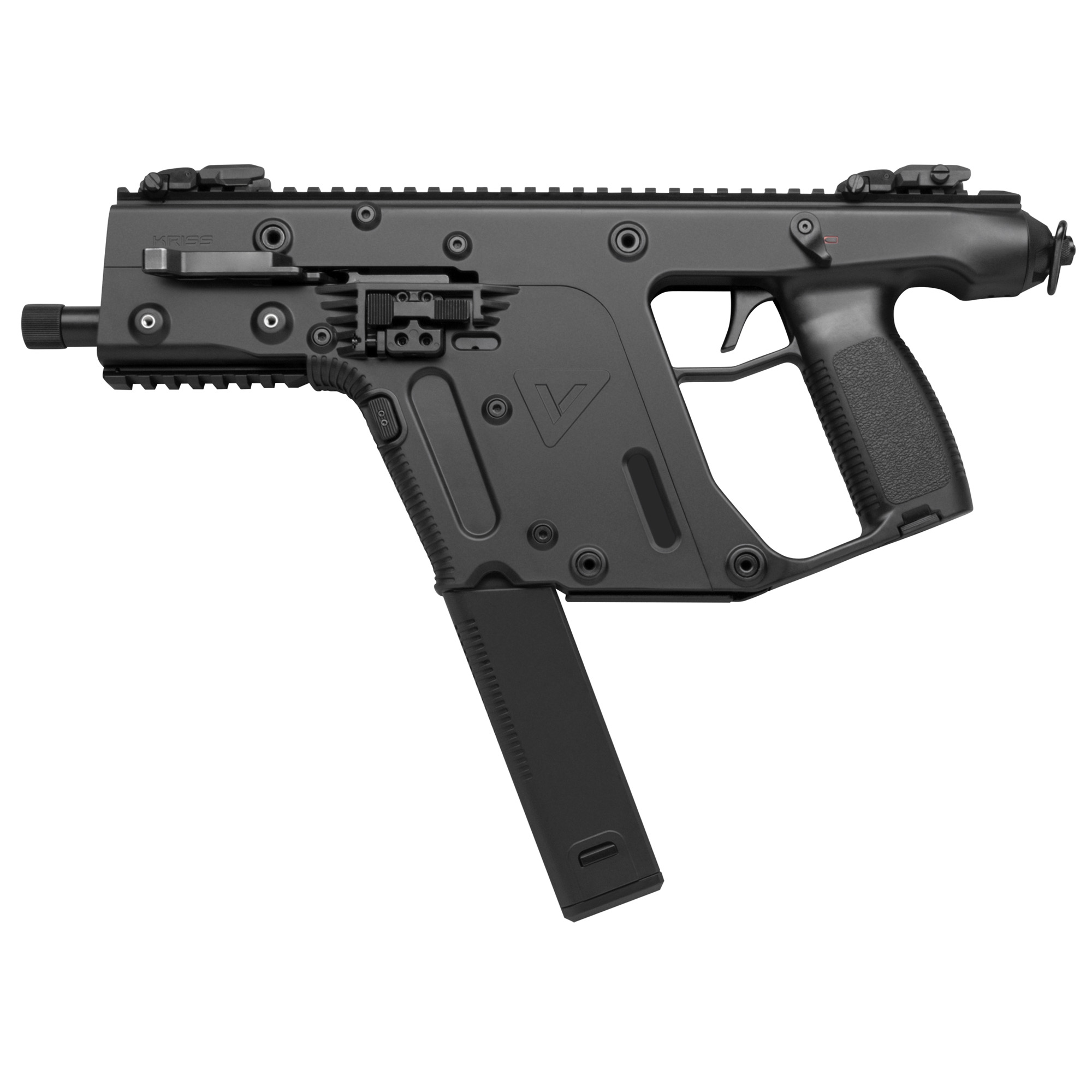 KRISS USA, Inc VECTOR SDP, Gen II, Pistol, Semi-automatic, 45 ACP, 5.5 Barrel, Threaded Barrel, Polymer, Black, Flip Up Sights, 30 Rounds, 1 Magazine, Quick Detach Sling Swivel KV45-PBL20
