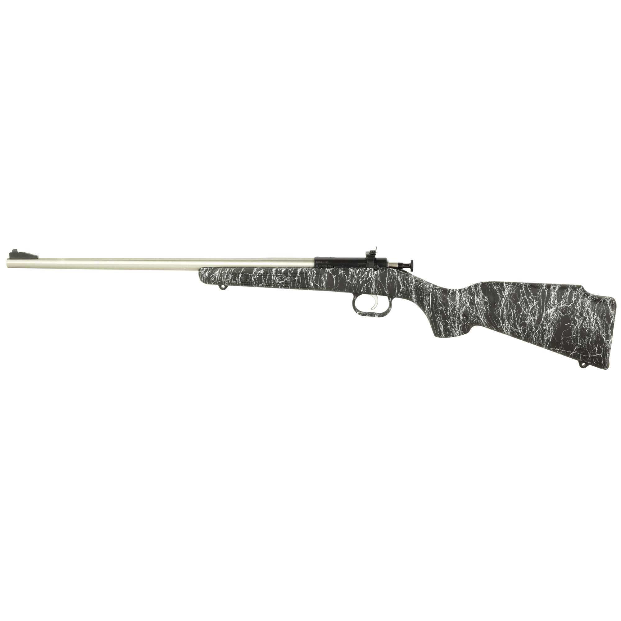 Keystone Sporting Arms Crickett, Bolt Action Rifle, Compact, 22 LR, 16.1 Barrel, Stainless Steel, Black Stock with White Accents, Single Shot KSA2444