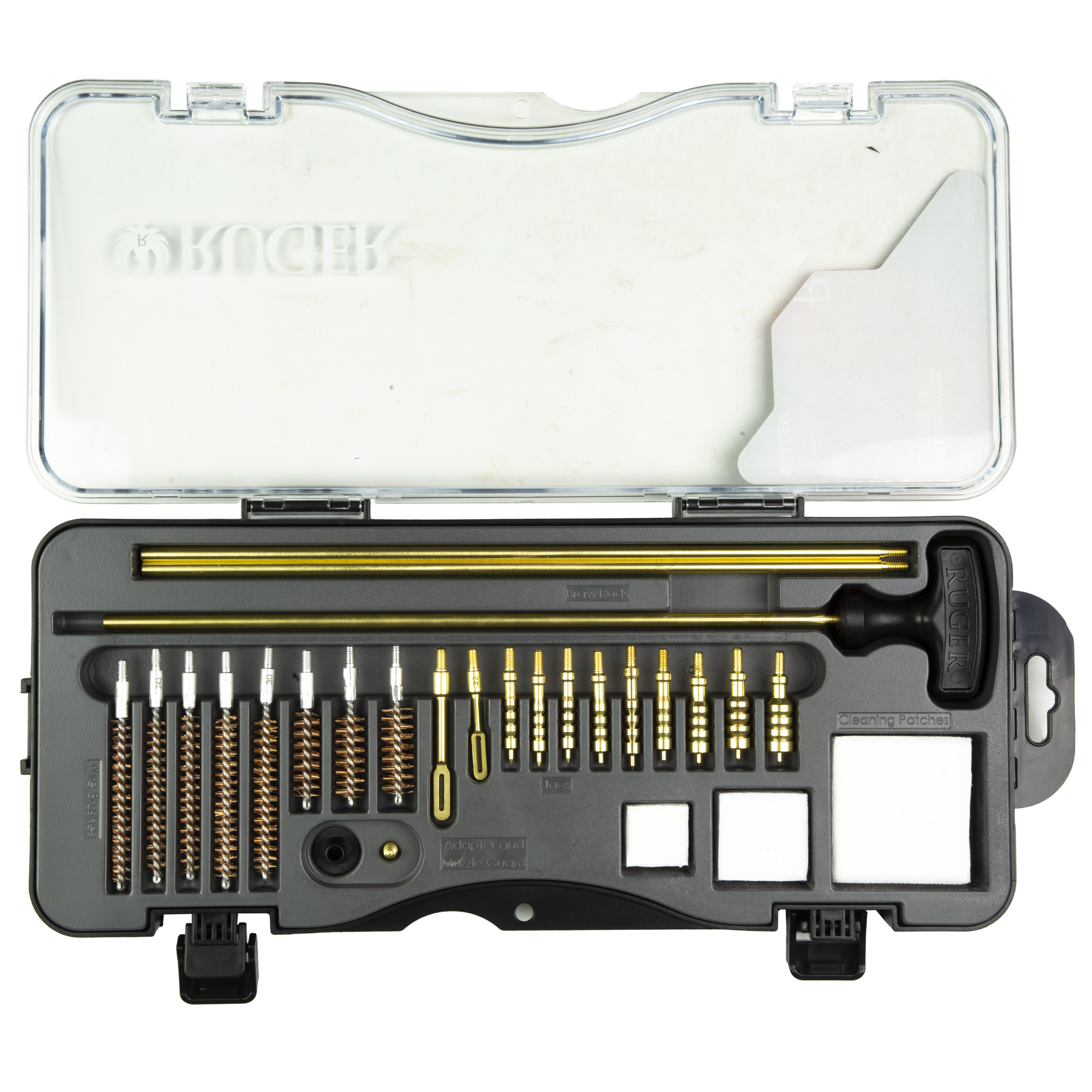 Allen Company Ruger Rifle and Handgun Cleaning Kit, 26 Piece, For 9MM-45ACP Handguns and .22-7MM Rifles, Molded Case 27825