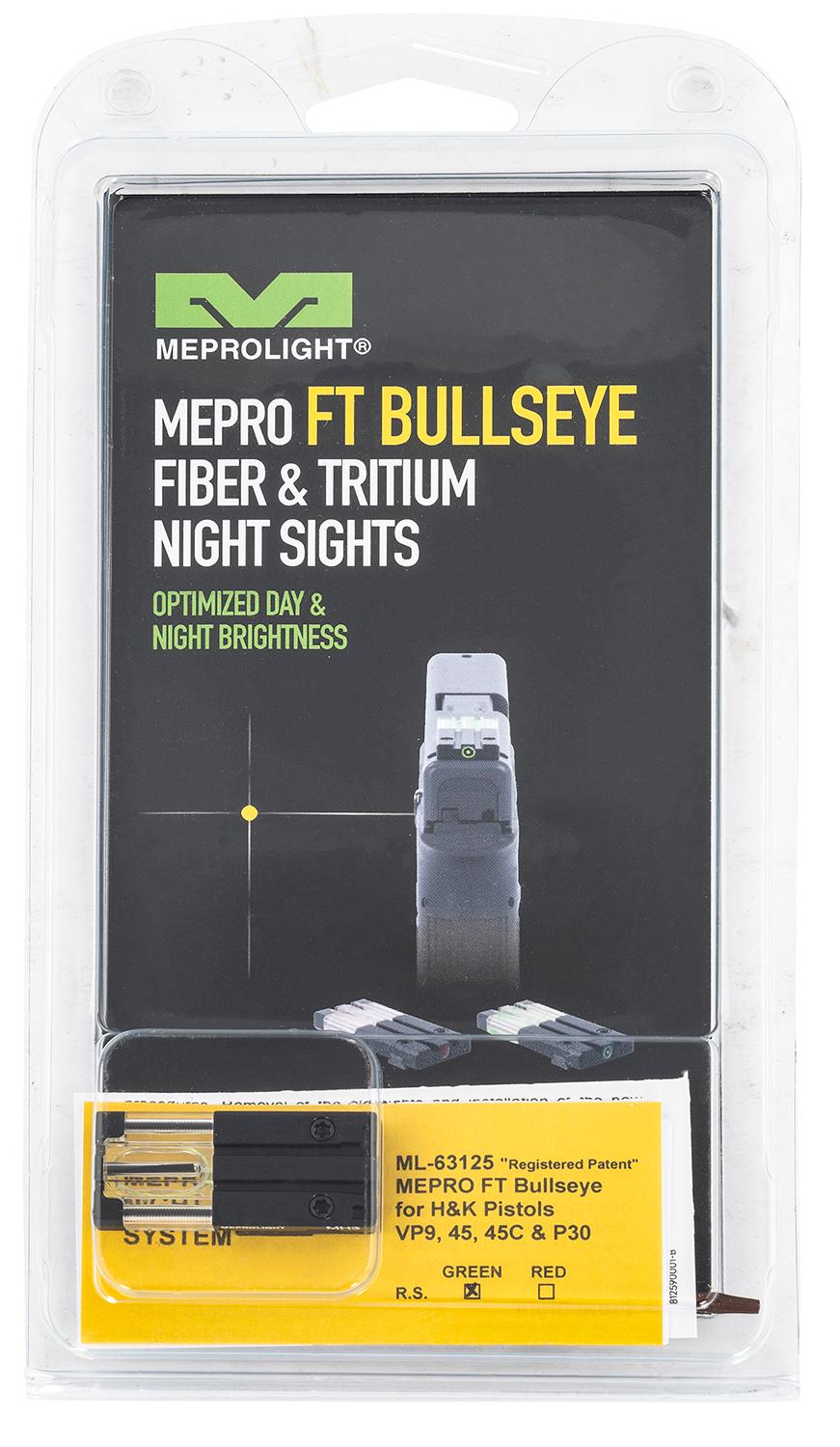 Meprolight USA 631253108 FT Bullseye Rear Sight  Black | Green Tr