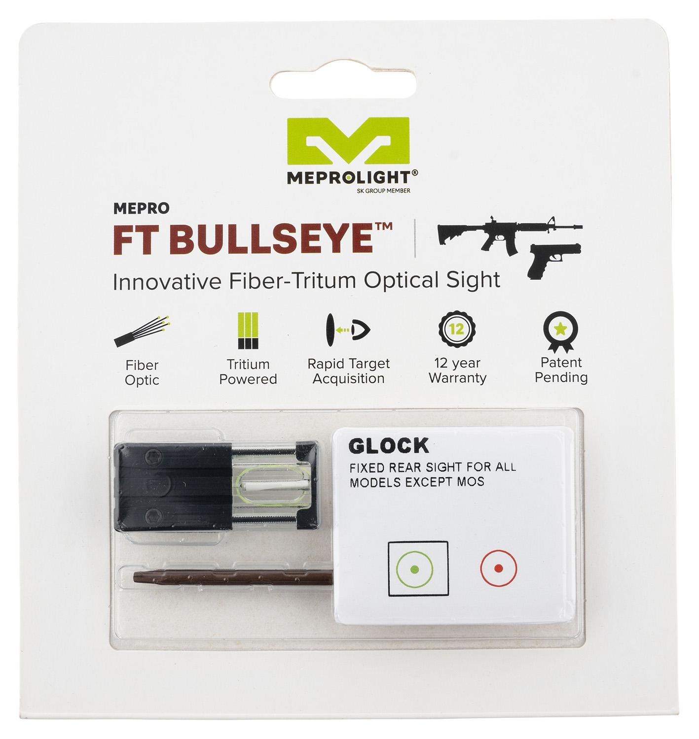Meprolight USA 631023108 FT Bullseye Rear Sight  Black | Green Tr