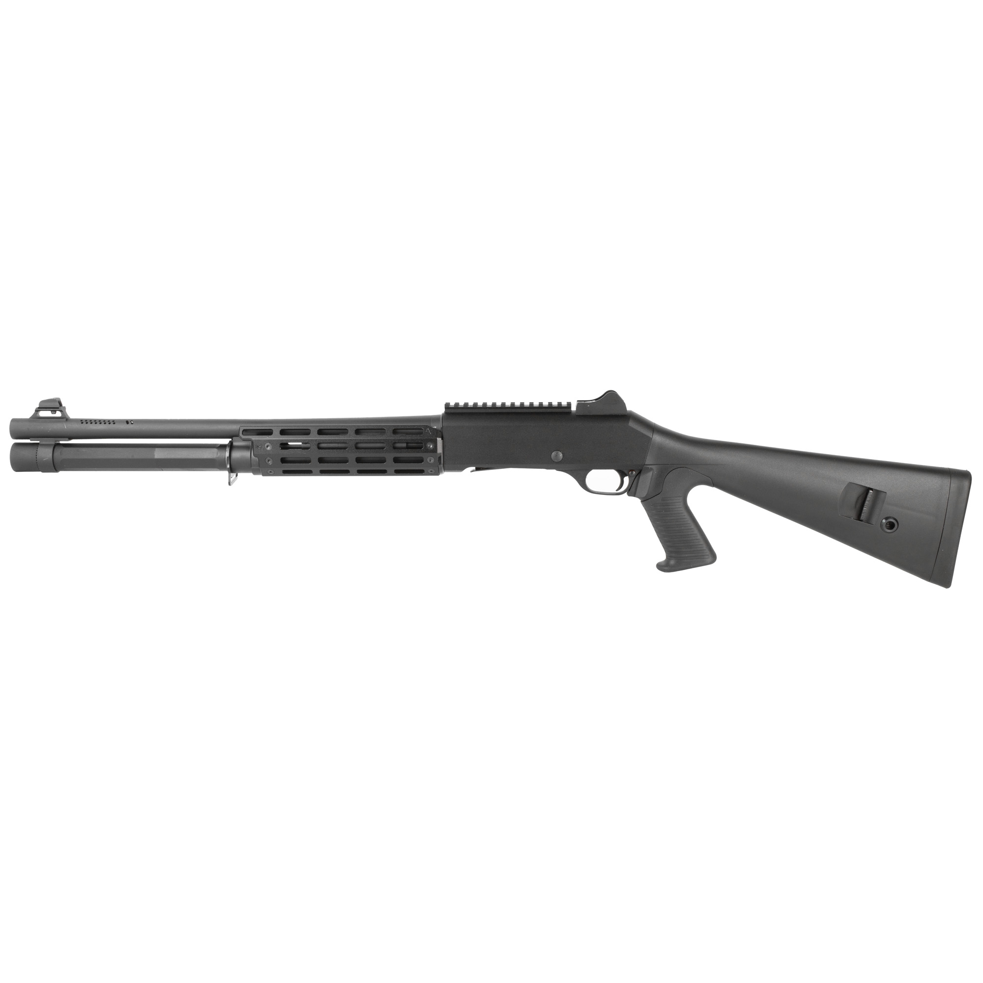 Agency Arms Tradesman 1014 Shotgun, Semi-automatic Shotgun, 12 Gauge, 3 Chamber, 18.5 Barrel, Anodized Finish, Black, Pistol Grip Polymer Stock, Agency Arms M-LOK Handguard, Ghost Ring Sight, Includes 3 Chokes - F, M, IC, 5 Rounds 21000183