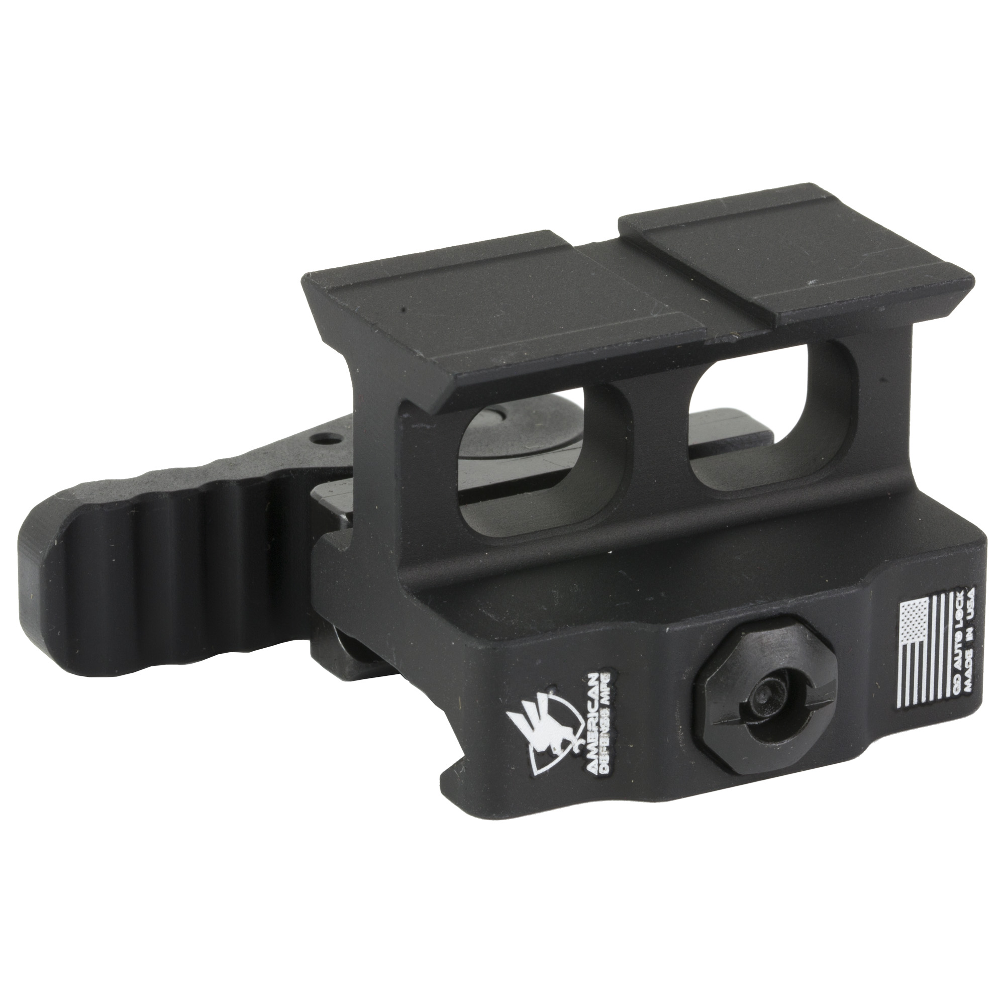 American Defense Mfg. AD-509T, Optic Mount, Co-Witness Height, Anodized Finish, Black, Quick Release, Fits Holosun 509T Footprint AD-509T-10-STD