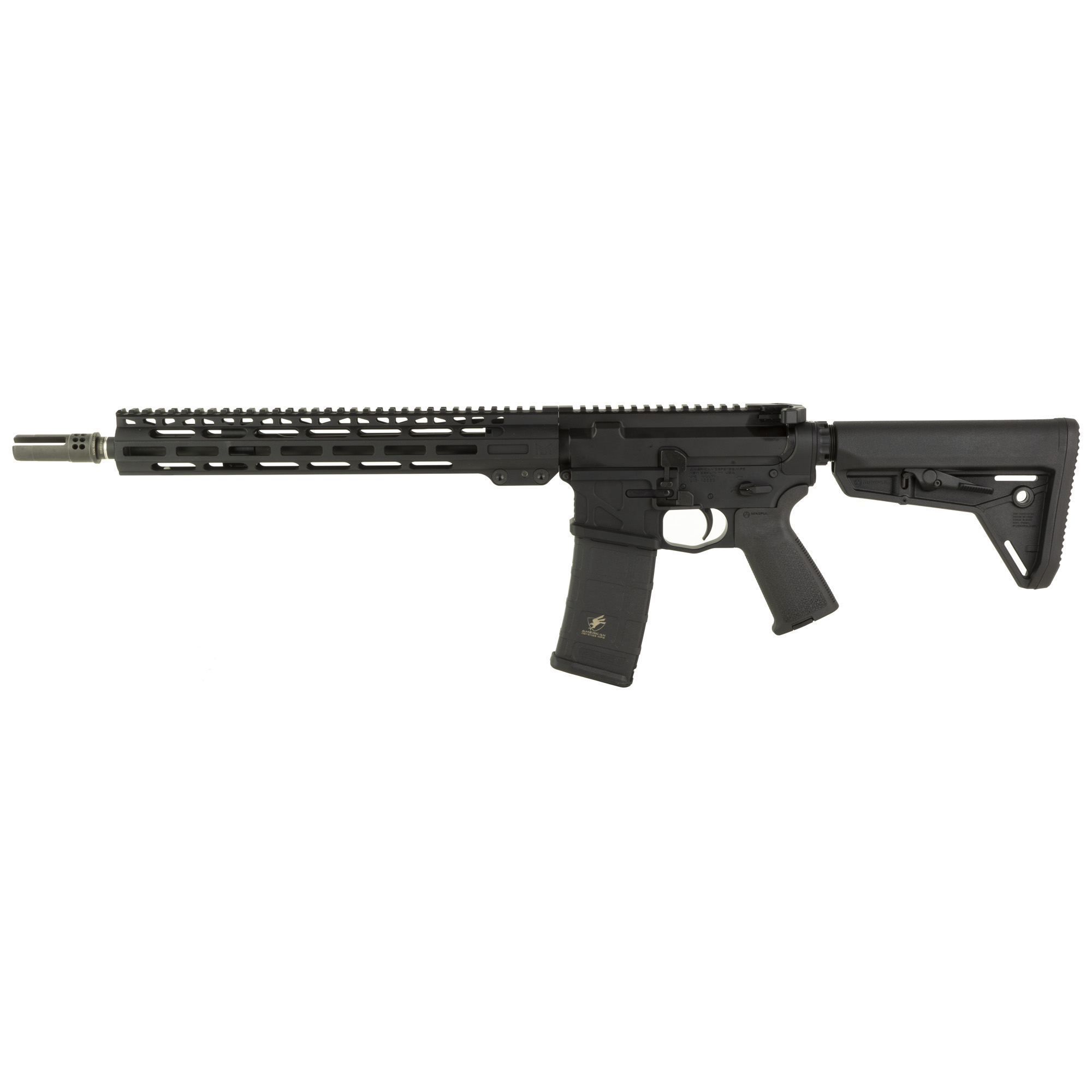American Defense Mfg. UIC Mod 2, Semi-automatic Rifle, AR, 223 Wylde, 14.5 Criterion Barrel (16 OAL), Surefire Warcomp Muzzle Device, Anodized Finish, Black, Magpul MOE Grip, Magpul MOE-SL Stock, Free Float M-LOK Handguard, Geissele G2S Trigger, Rapt