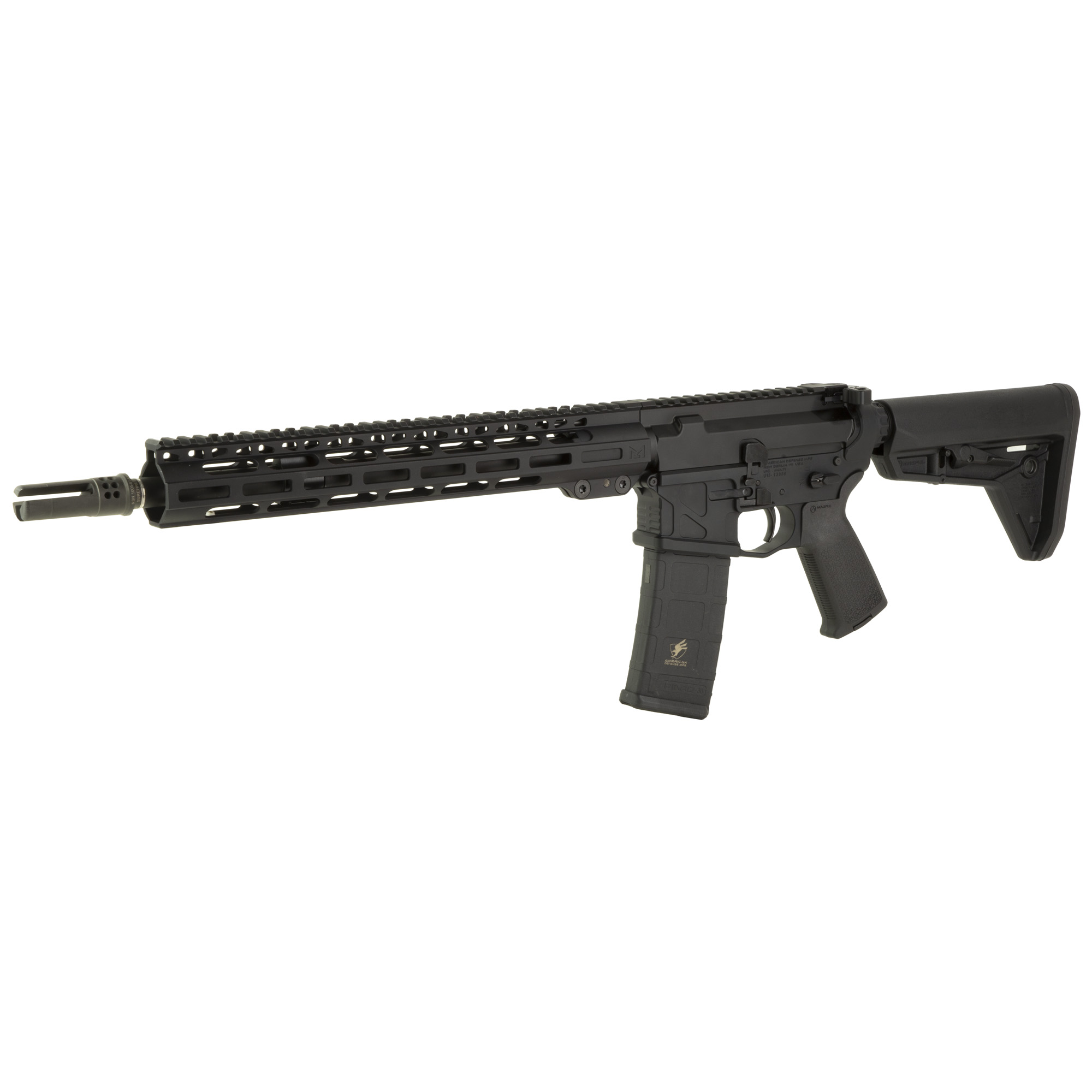 American Defense Mfg. UIC Mod 2, Semi-automatic Rifle, AR, 223 Wylde, 14.5 Criterion Barrel (16 OAL), Surefire Warcomp Muzzle Device, Anodized Finish, Black, Magpul MOE Grip, Magpul MOE-SL Stock, Free Float M-LOK Handguard, Geissele G2S Trigger, Rapt