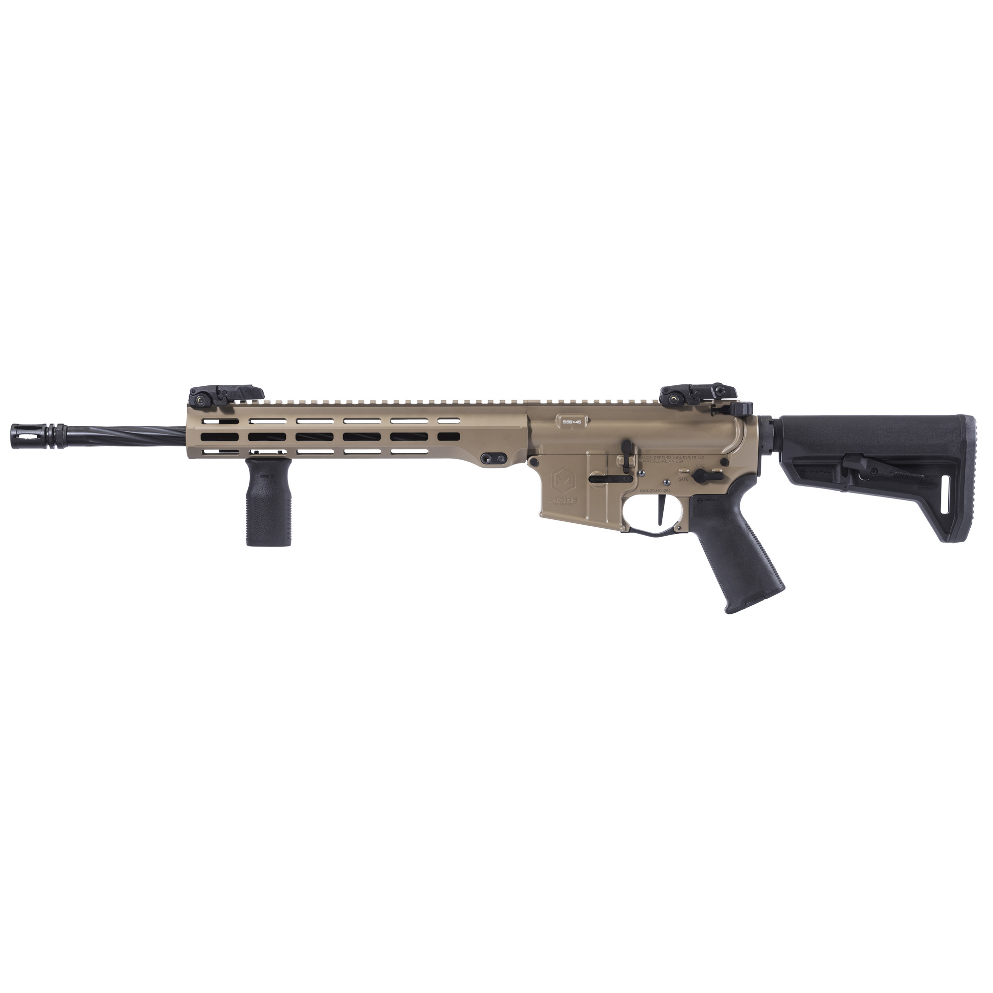 Maxim Defense Industries MD15L, Semi-automatic Rifle, 556 NATO/223 Remington, 16 Barrel, MLOK Handguard, B5 Stock, Anodized Finish, Flat Dark Earth, 1 Magazine, 30 Rounds MXM-49735