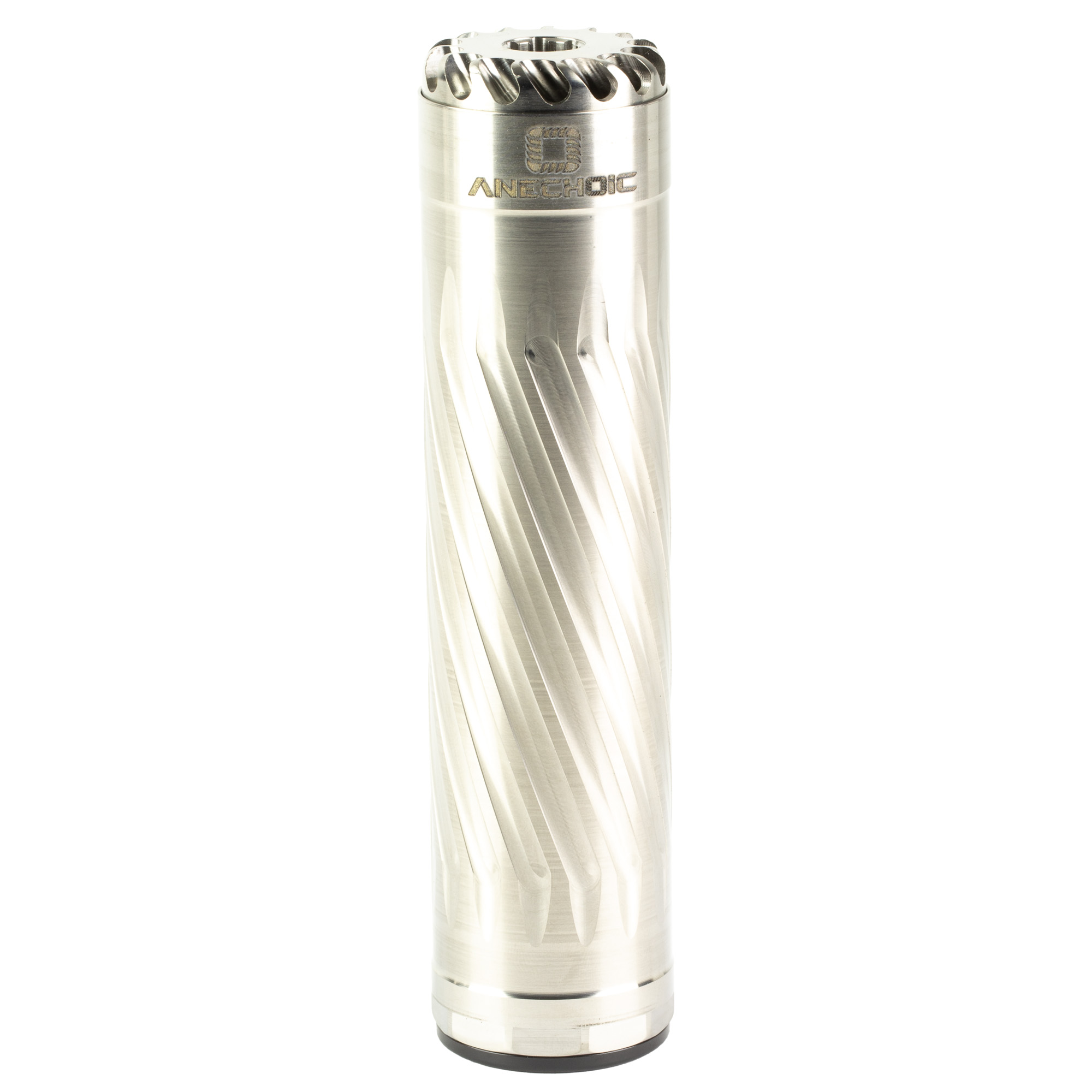 ANECHOIC 35, Suppressor, 9MM, Titanium Construction, Raw Titanium Finish, Silver, Includes 1/2X28 Direct Thread Mount X-35-RT
