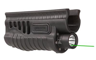 Nightstick SFL-11GL, Nightstick Flashlight/Laser Combo, Green Laser, Fits Mossberg 500/590/Shockwave, Black, Includes 2 CR123A SFL-11GL