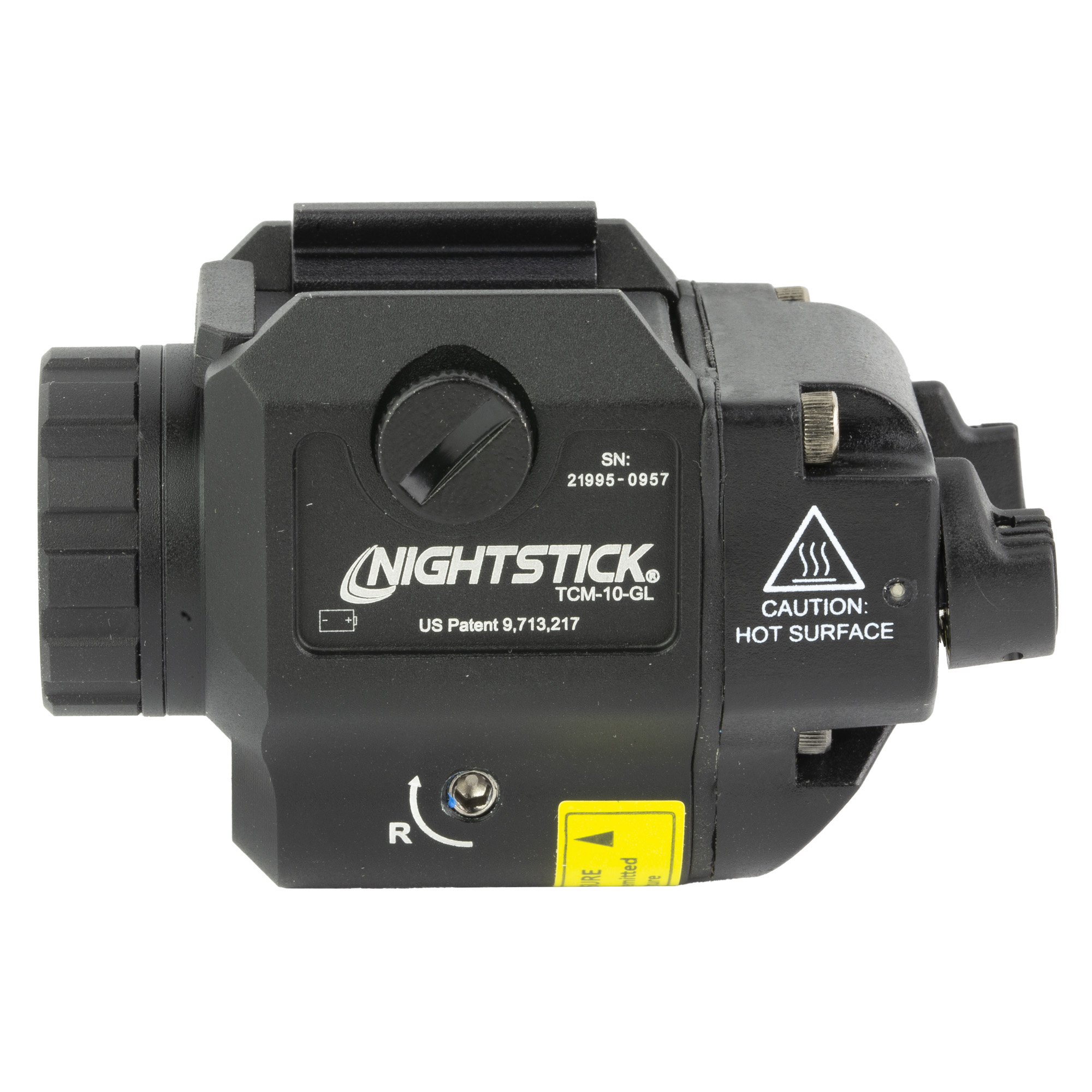 Nightstick TCM-10-GL, Tactical Weapon-Mounted Light with Green Laser, 650 Lumens, 2 Hour Run Time, IP-X7 Waterproof, Matte Finish, Black TCM-10-GL