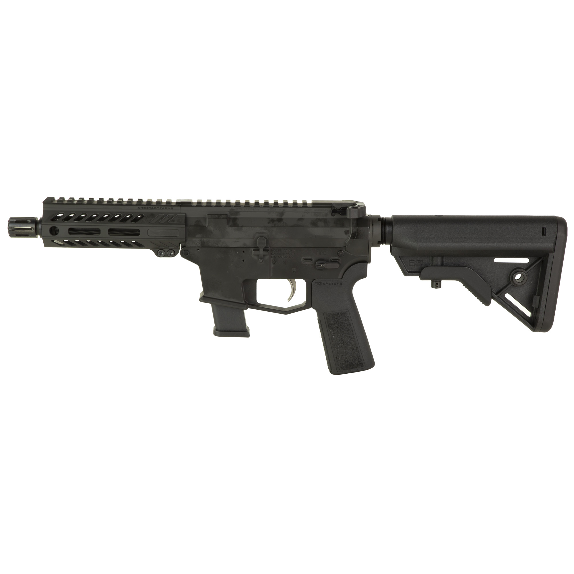 Angstadt Arms UDP-9, Semi-automatic, Short Barreled Rifle, 9MM, 6 Barrel, A2 Style Flash Hider, Anodized Finish, Black, 5.5 Free Float M-LOK Handguard, B5 Systems Bravo Stock, Manual Safety, 17 Rounds, 1 Magazine AAUDP09S06