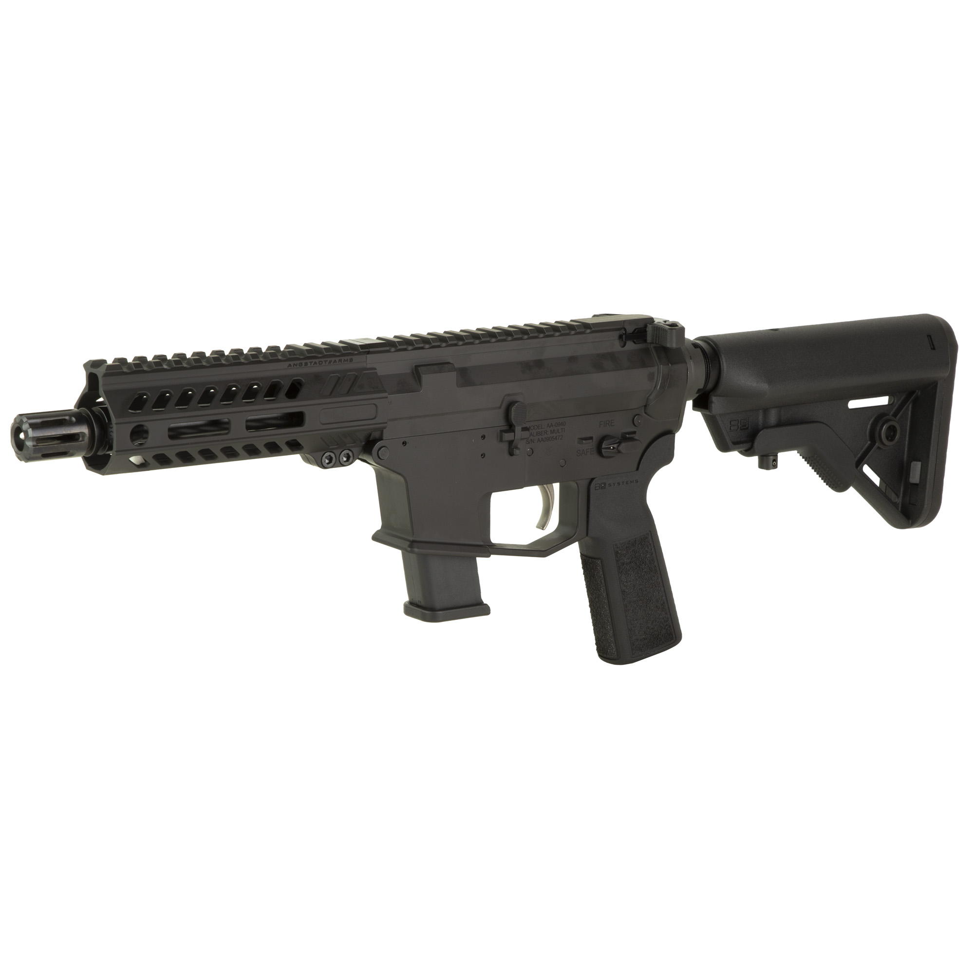 Angstadt Arms UDP-9, Semi-automatic, Short Barreled Rifle, 9MM, 6 Barrel, A2 Style Flash Hider, Anodized Finish, Black, 5.5 Free Float M-LOK Handguard, B5 Systems Bravo Stock, Manual Safety, 17 Rounds, 1 Magazine AAUDP09S06