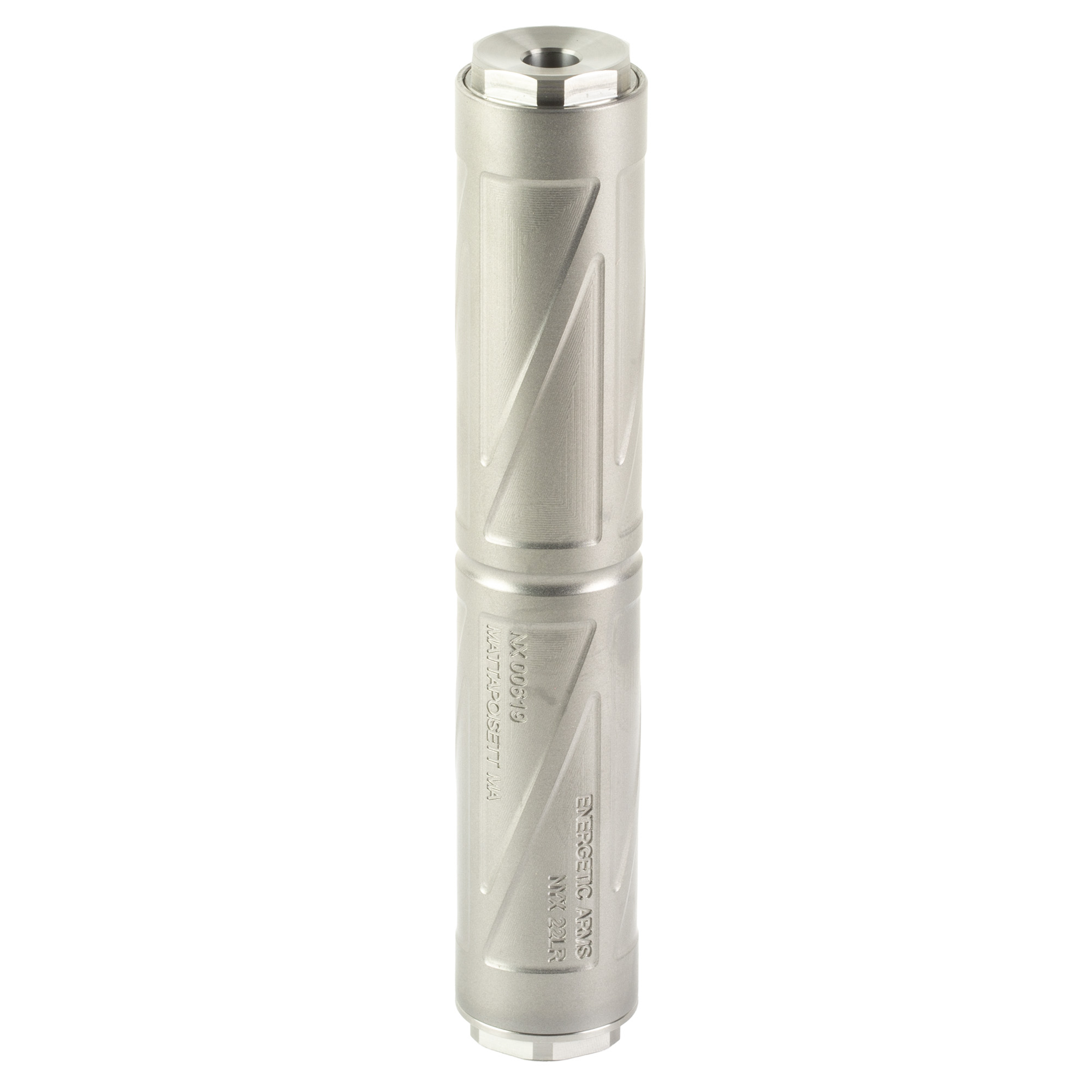 Energetic Armament NYX Silencer, 22 Caliber Suppressor, 5.6 Long, 1 Diameter, 3.6 Ounces, 1/2-28 RH Standard Direct Thread, Titanium Construction, Matte Bead Blast Finish EA00